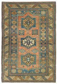 Antique Ararat Rugs Fachralo Kazak Rug 19th Century Caucasus Revival Carpet Natural Dyed