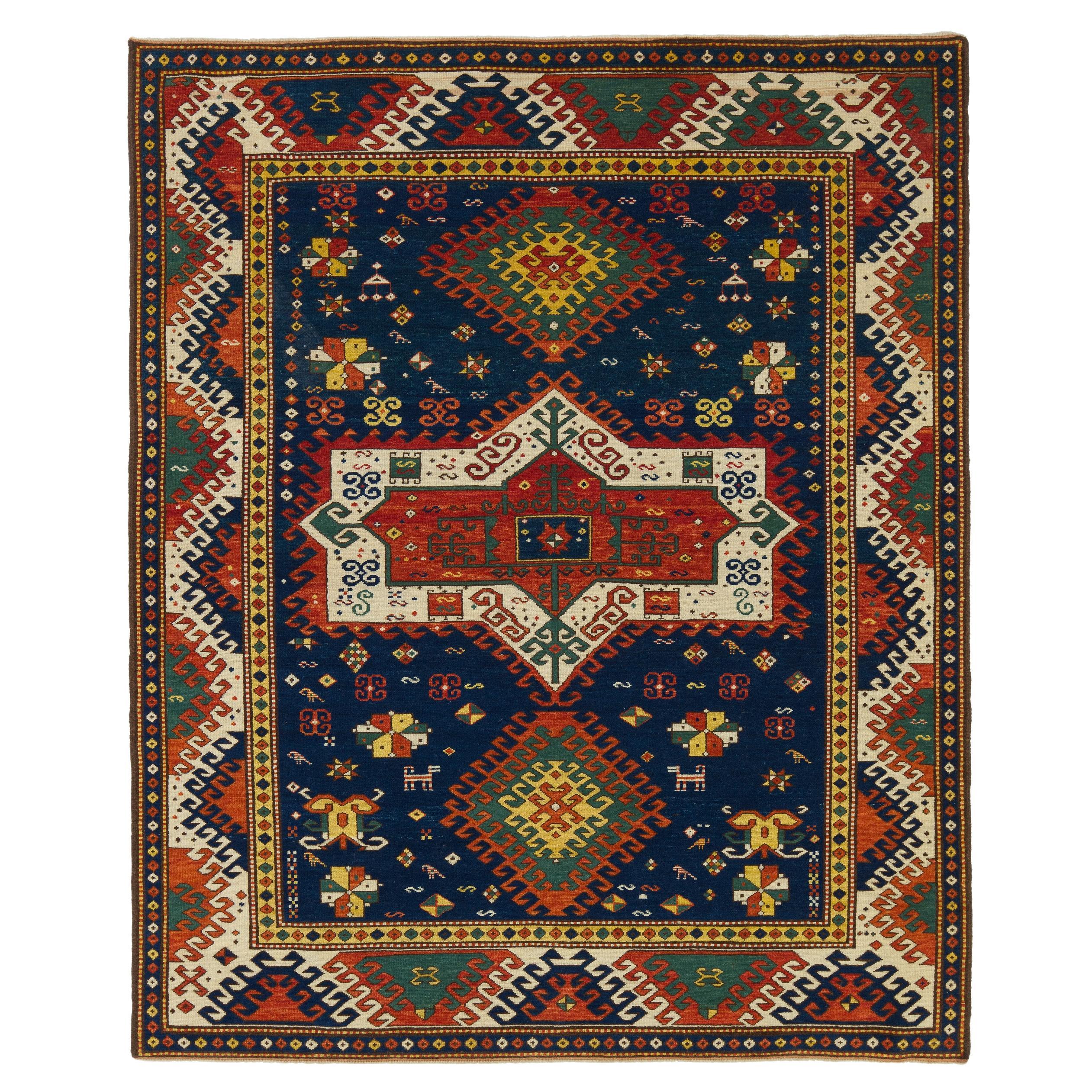 Ararat Rugs Fachralo Kazak Rug 19th Century Caucasus Revival Carpet Natural Dyed For Sale