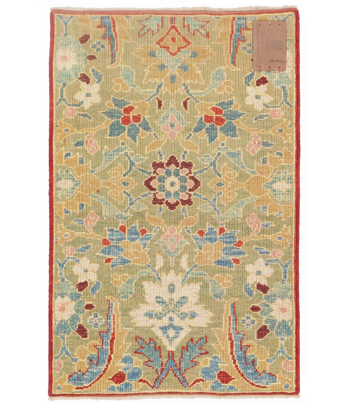 The design source of the rug comes from the book Antique Rugs of Kurdistan A Historical Legacy of Woven Art, James D. Burns, 2002 nr.31. This blue background rug has a variation of masi awita (fish around the lotus) pattern from Senna, Eastern