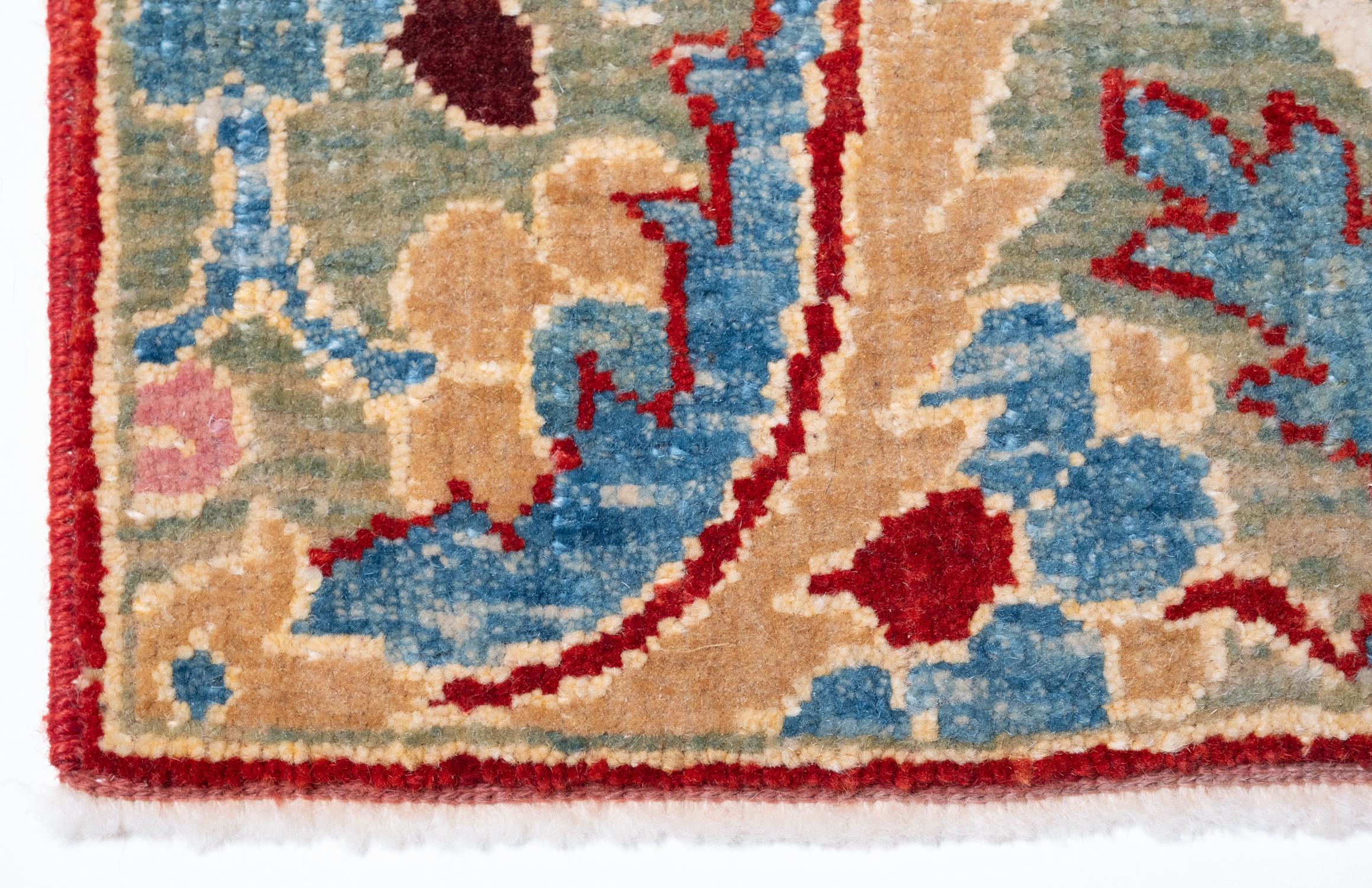 Turkish Ararat Rugs Fish Surrounding Lotuses Wagireh Rug Eastern Anatolia Revival Carpet