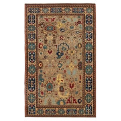 Ararat Rugs Flower and Leaf Lattice Rug Bidjar Revival Carpet Natural Dyed