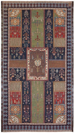 Ararat Rugs Garden Rug, 18th Century Persian Revival Carpet, Natural Dyed