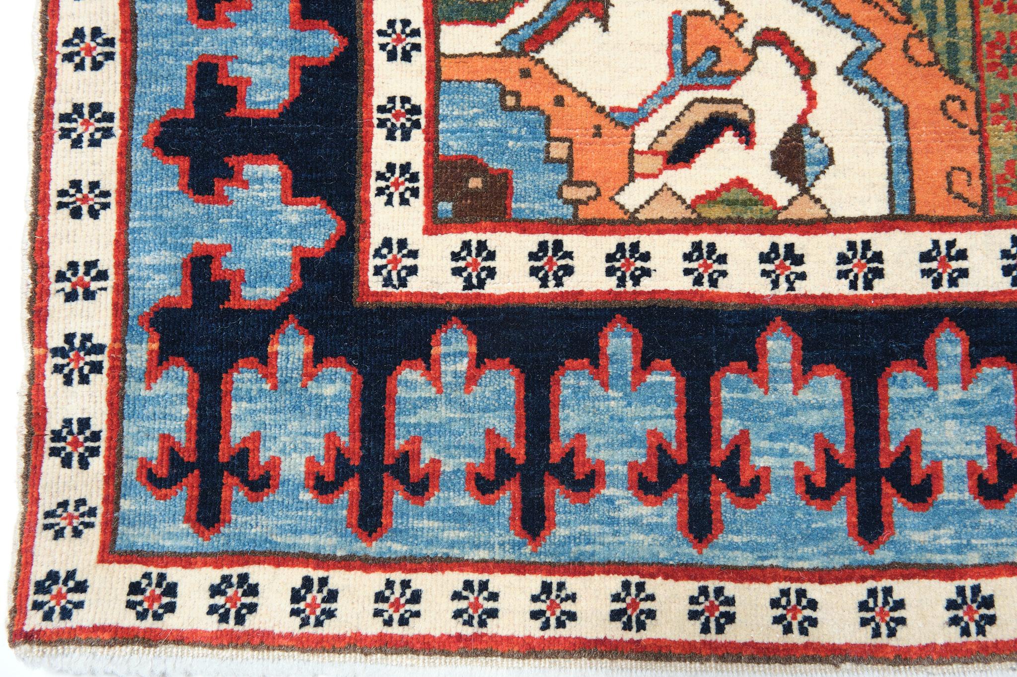 Ararat-Teppich Gartenteppich - Teppich im persischen Stil des 18. Jahrhunderts - Naturfarben (Pflanzlich gefärbt) im Angebot