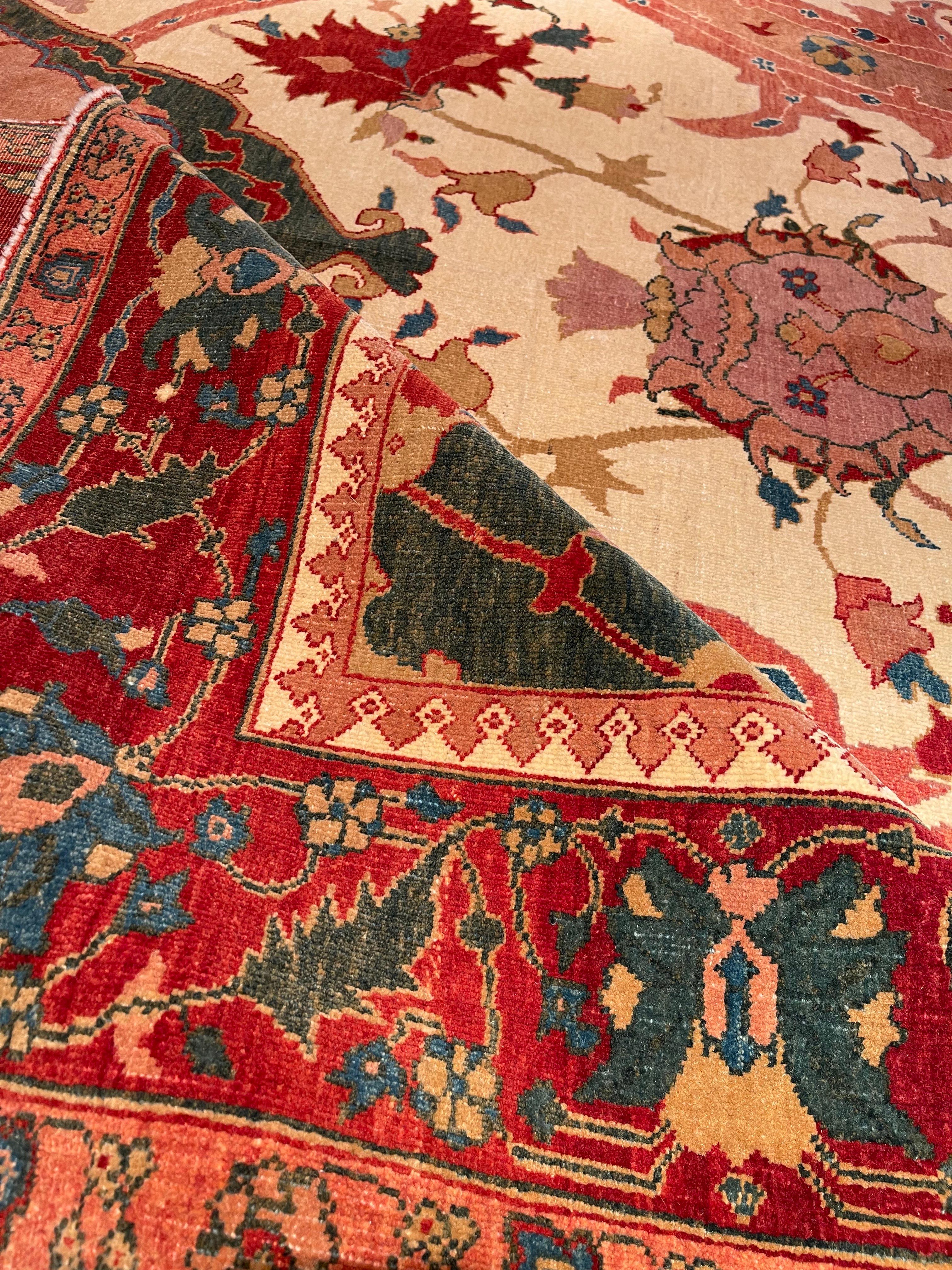 Ararat Rugs Garrus Bidjar Medallion Carpet 19th Century Revival Rug Natural Dyed In New Condition For Sale In Tokyo, JP