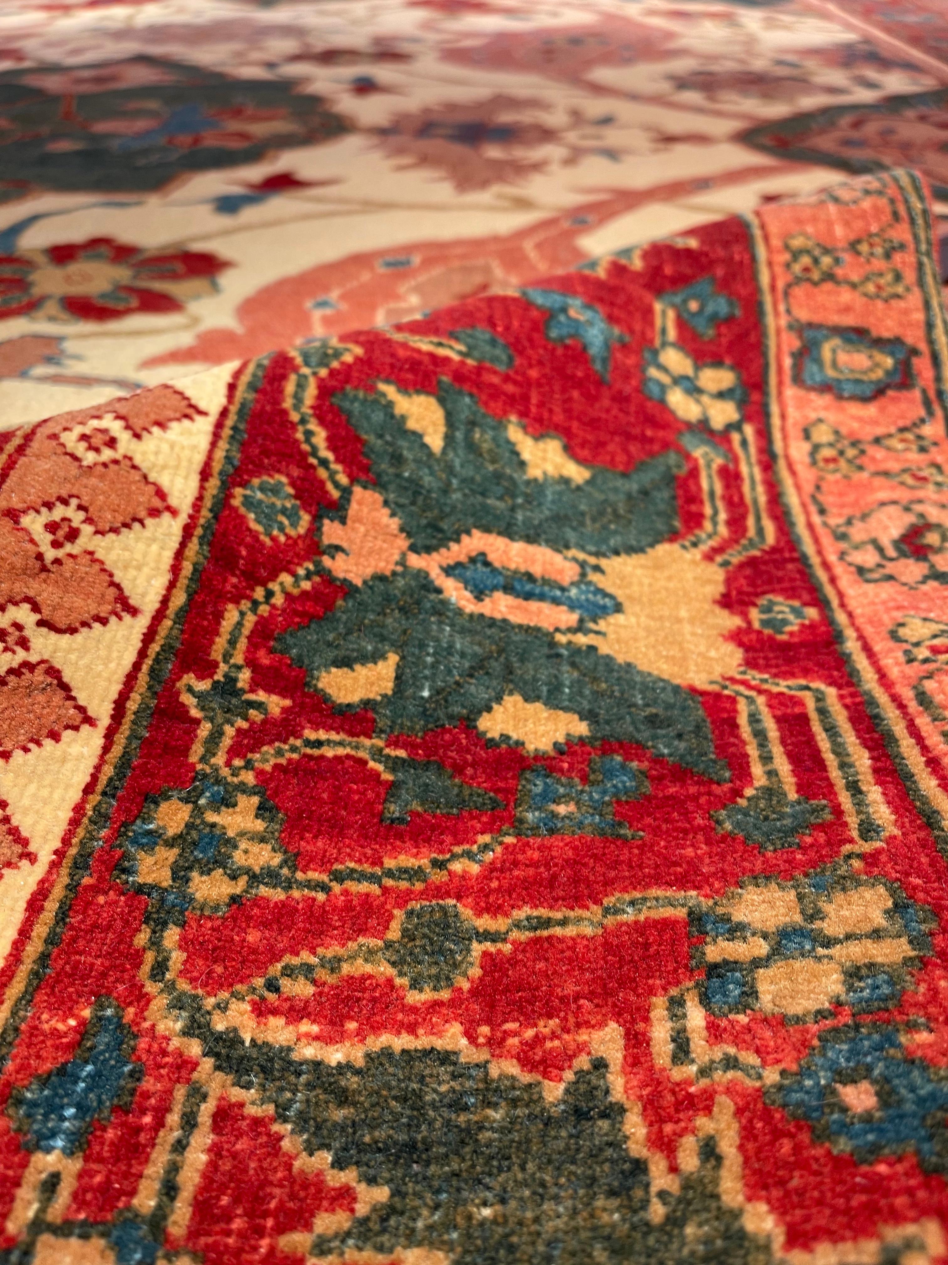 Contemporary Ararat Rugs Garrus Bidjar Medallion Carpet 19th Century Revival Rug Natural Dyed For Sale