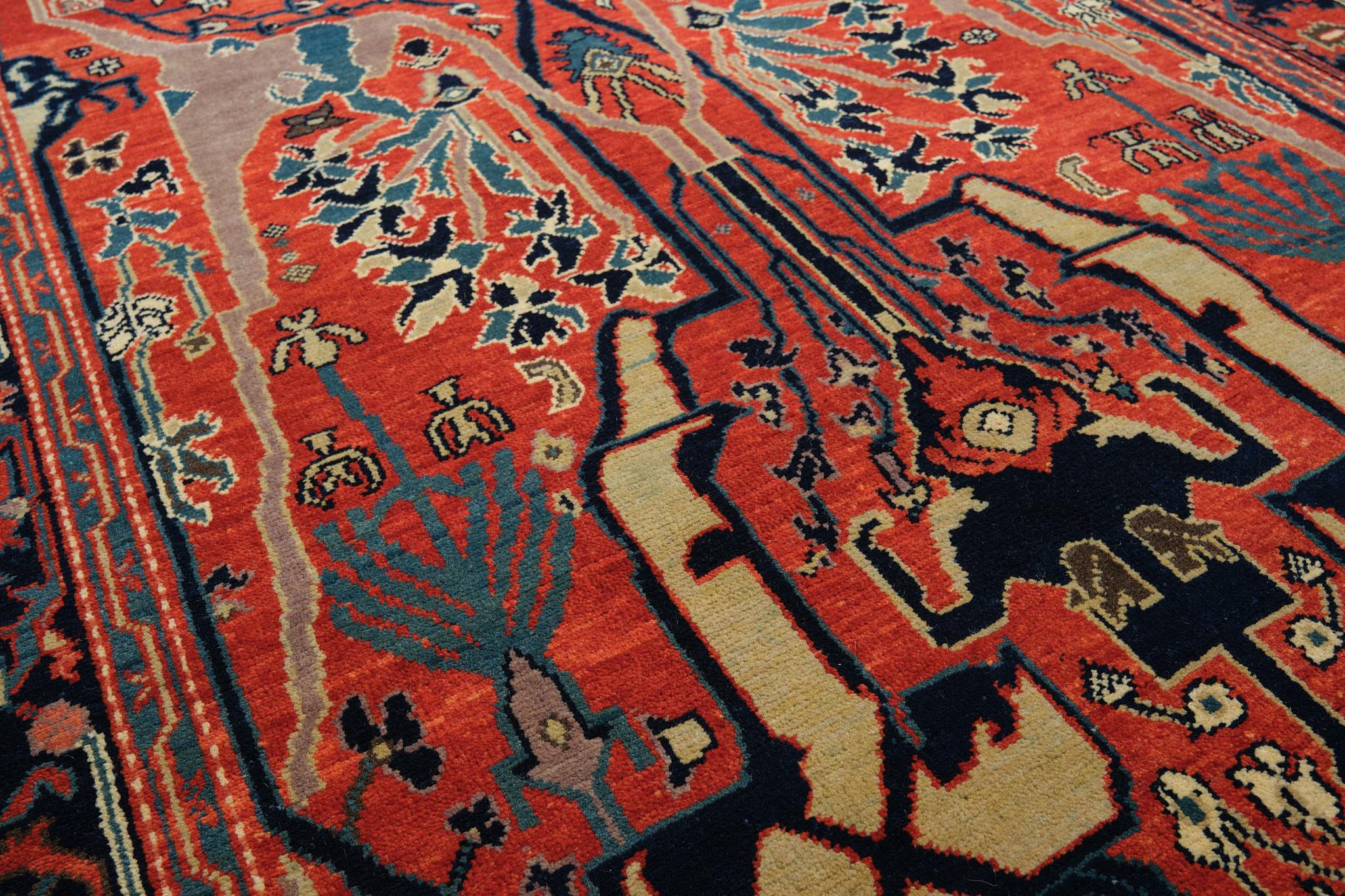 Ararat Teppich Gerous Arabesque Teppich, 19. Jahrhundert Persisches Revival Teppich, natürlich gefärbt im Zustand „Neu“ im Angebot in Tokyo, JP