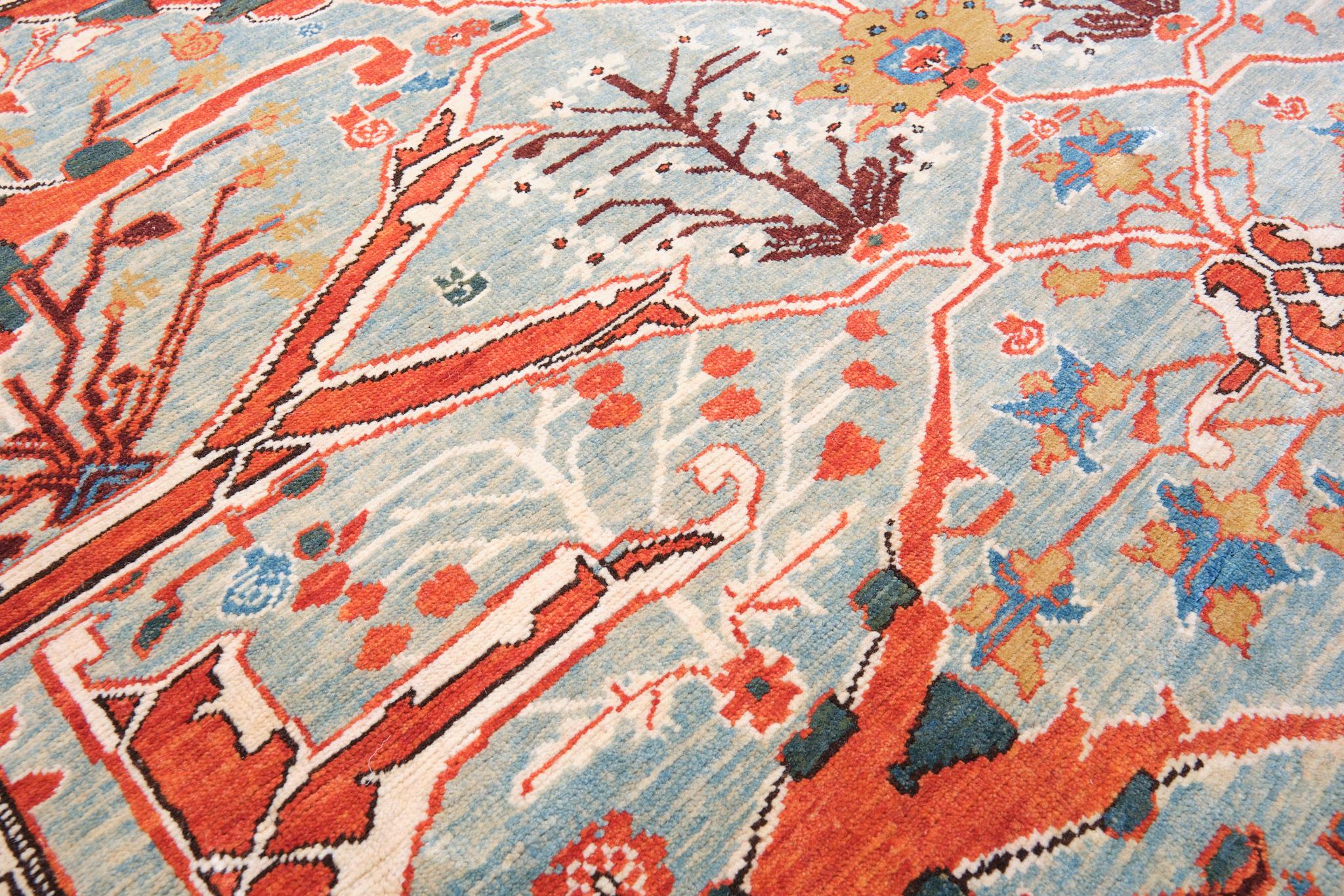Ararat Rugs Gerous Arabesque Rug, Antique Persian Revival Carpet, Natural Dyed In New Condition For Sale In Tokyo, JP