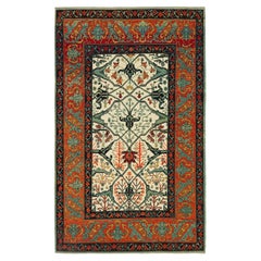 Tapis Ararat Gerous Arabesque, tapis persan ancien de style néo-renaissance, teinté naturel