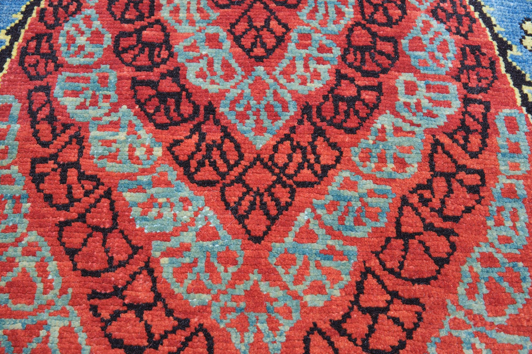Turkish Ararat Rugs Gerous Bidjar Wagireh Pendant Rug Revival Carpet Natural Dyed For Sale