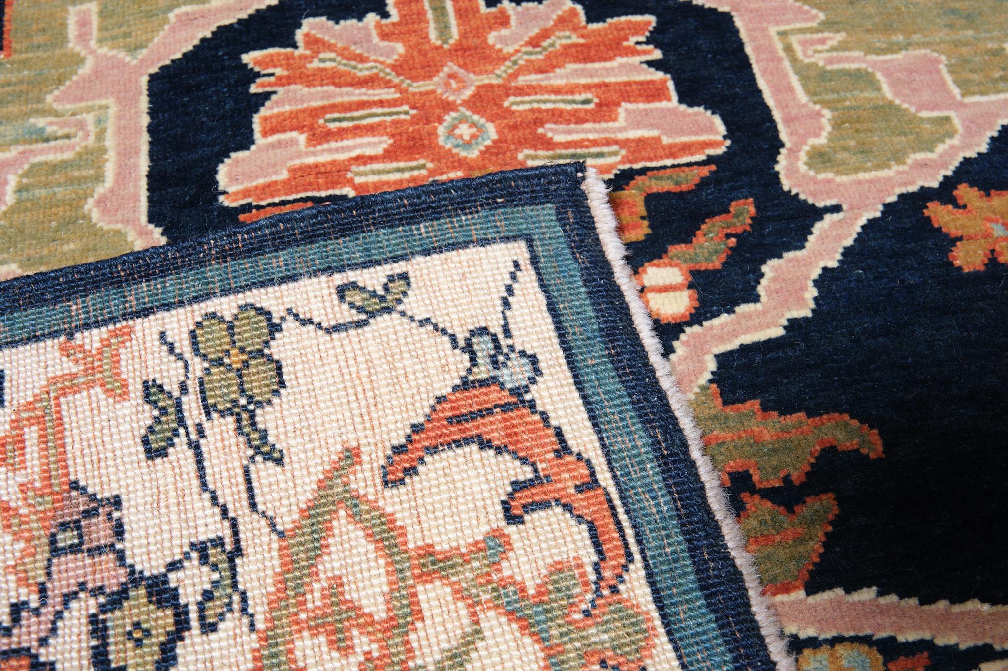 Revival Ararat Rugs Gerous Bidjar Wagireh Rug Antique Persian Design Carpet Natural Dyed For Sale