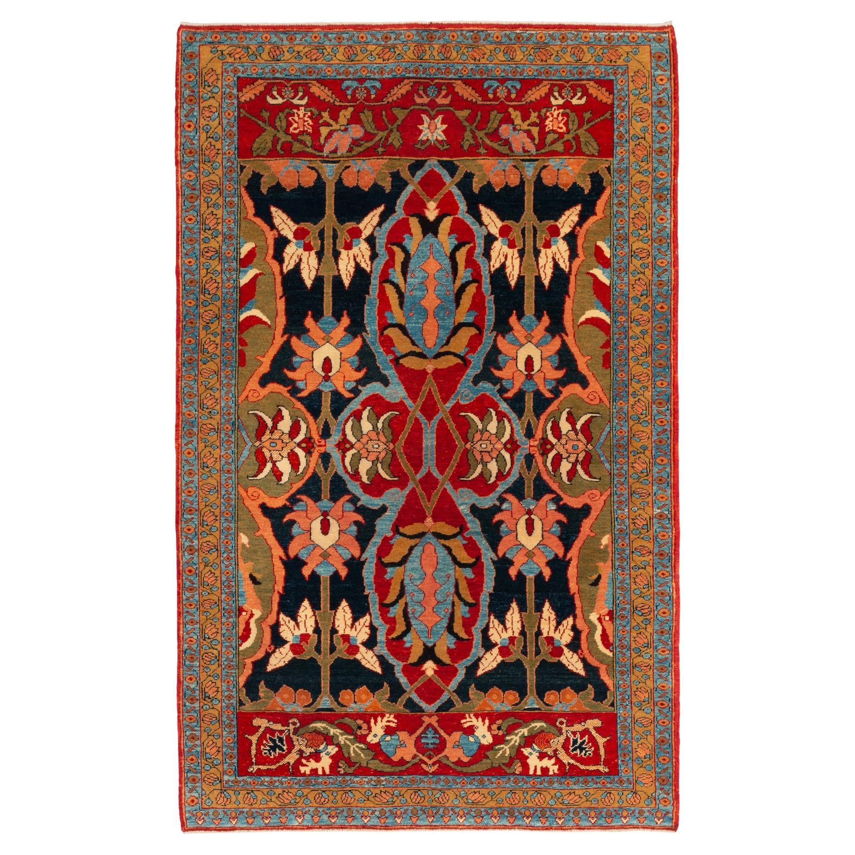 Ararat Rugs Gerous Bidjar Wagireh Rug Persian Revival Carpet Natural Dyed For Sale