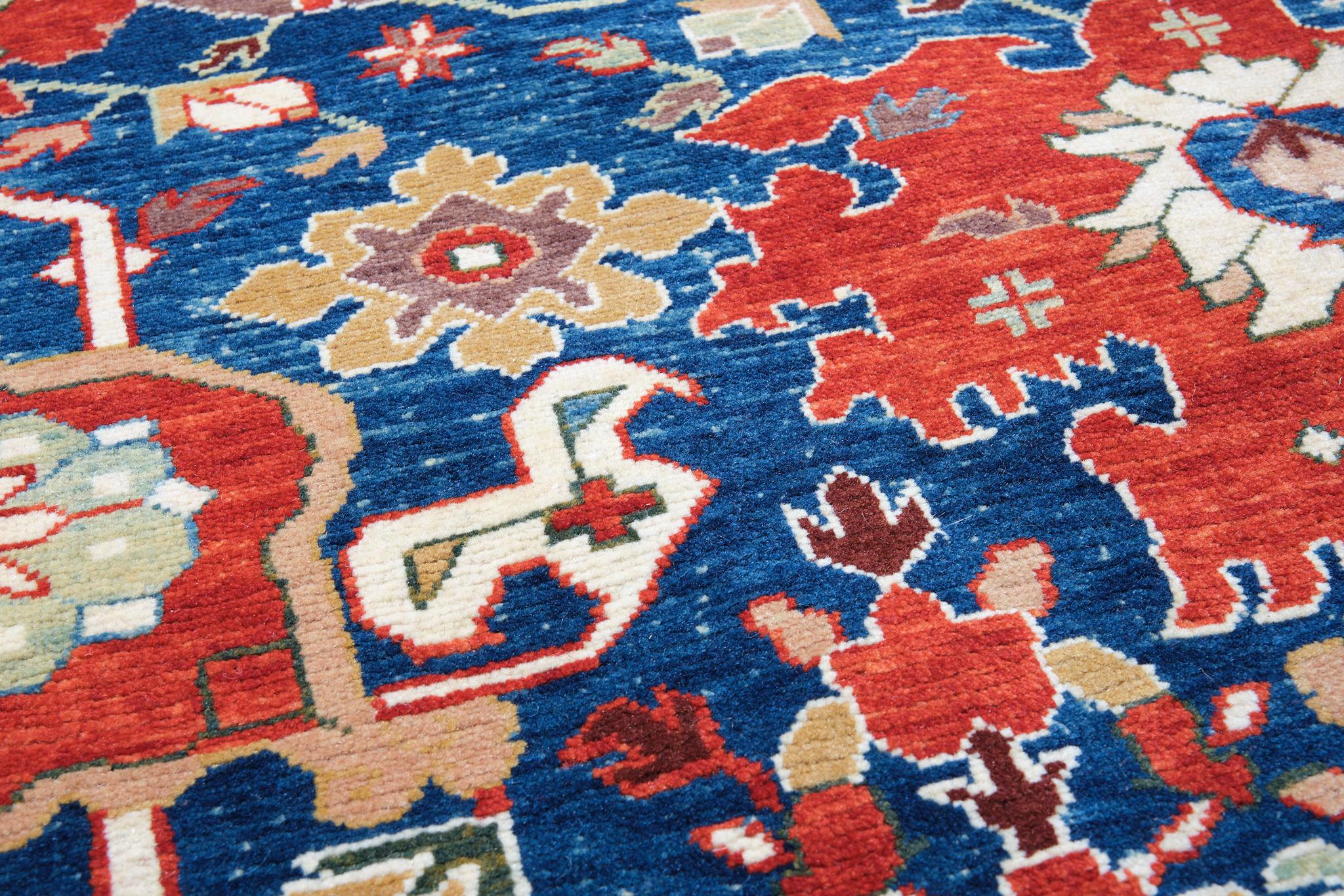 Ararat Rugs Harshang Design with Kufic Border Rug Revival Carpet, Natural Dyed In New Condition For Sale In Tokyo, JP