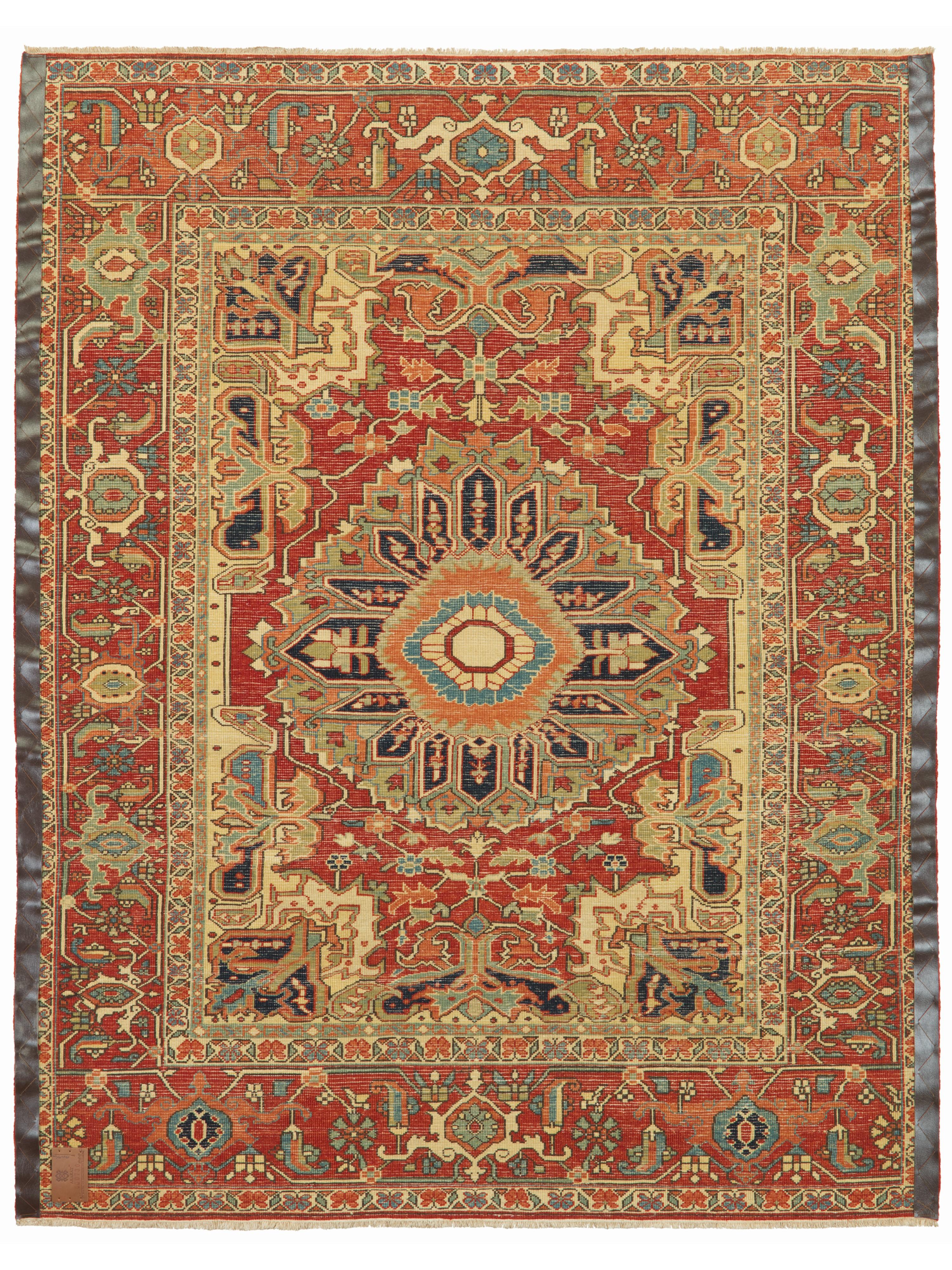 Ararat Rugs Tapis à médaillon Heriz 19ème siècle Persan Revival Tapis teinté naturel en vente 1