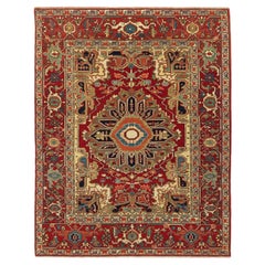 Ararat Rugs Tappeto a medaglione Heriz Tappeto persiano revival del XIX secolo tinto di Nature