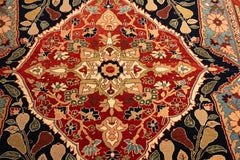 Ararat Rugs Alfombra Medallón Heriz con Diseño Pera Alfombra Revival Teñida Natural