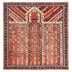 Ararat Rugs Karabagh Prayer Rug with Vertical Stripes Revival Carpet Natural Dye