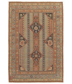 Ararat Rugs Karabagh Rug with Vertical Stripes - Revival Carpet Natural Dye