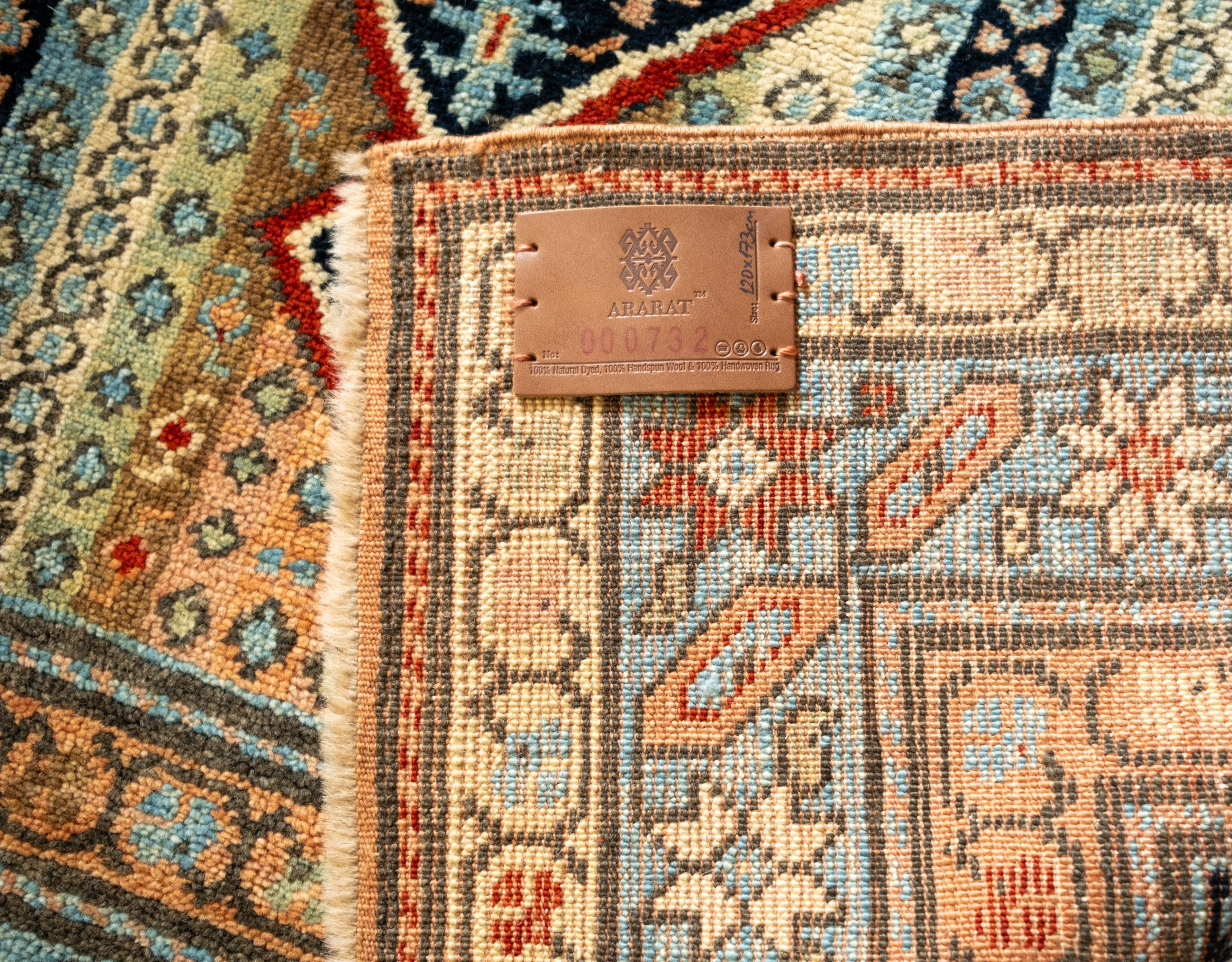 Revival Ararat Rugs Tapis Karabagh à rayures verticales - Revive Carpet Natural Dye en vente