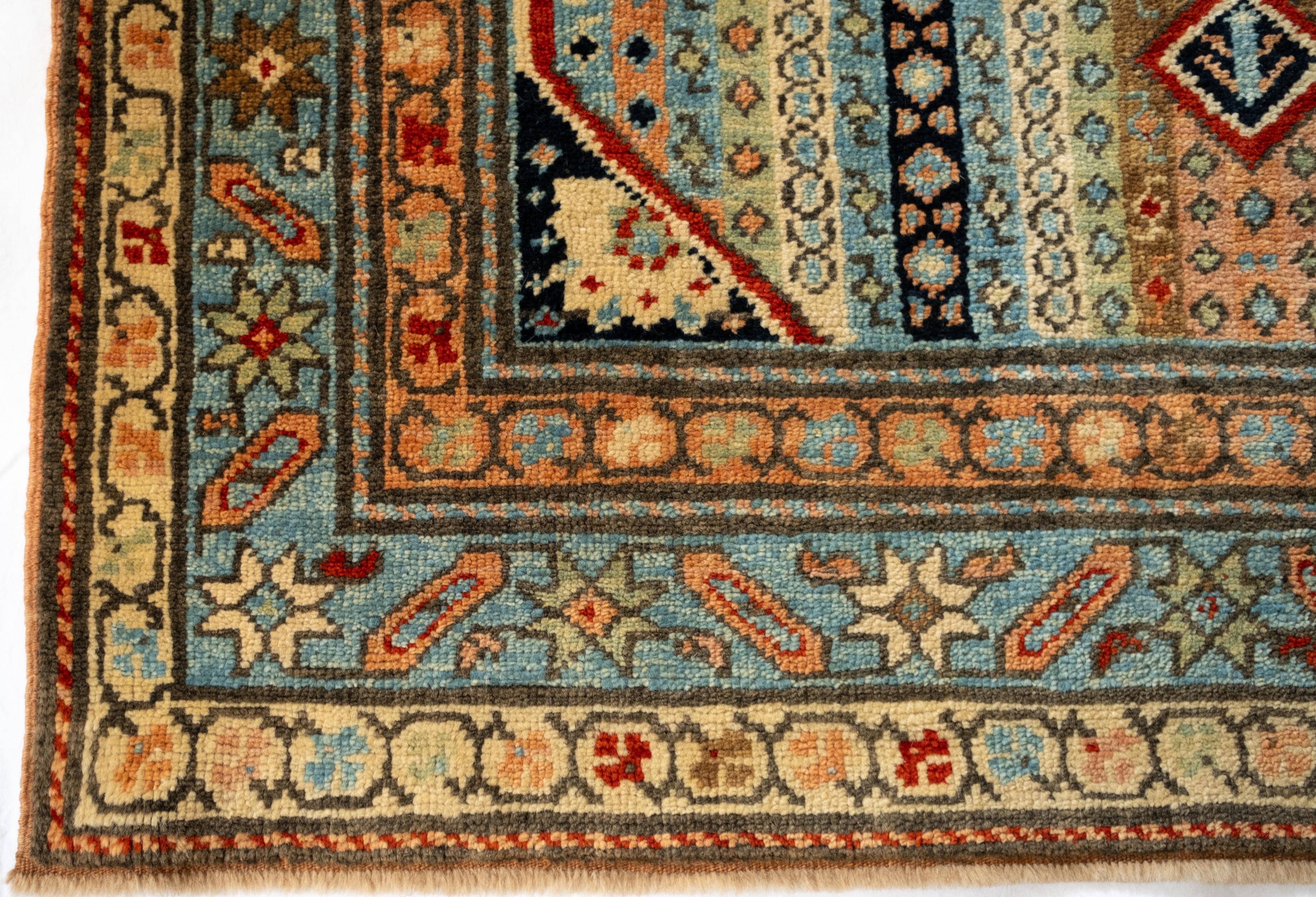 Turc Ararat Rugs Tapis Karabagh à rayures verticales - Revive Carpet Natural Dye en vente