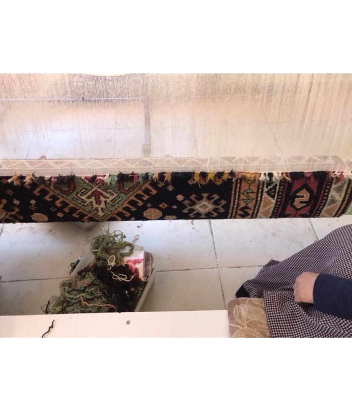 Turkish Ararat Rugs Kazak Rug with Hooked Medallions, Caucasian Carpet, Natural Dyed For Sale