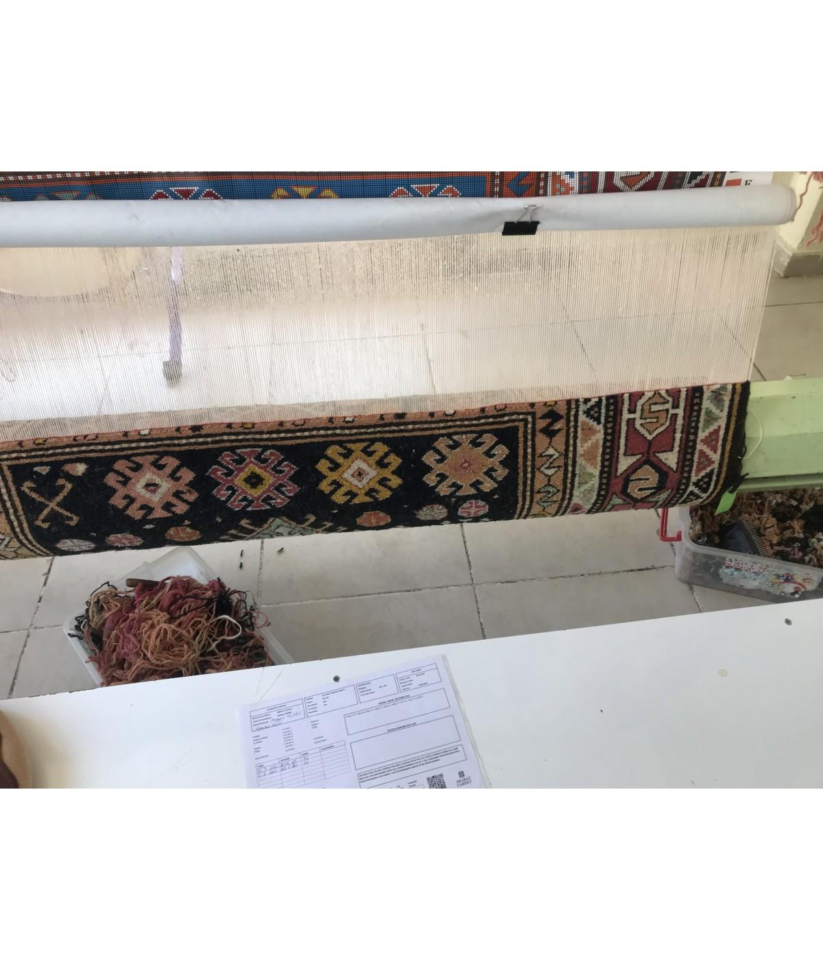 Vegetable Dyed Ararat Rugs Kazak Rug with Hooked Medallions, Caucasian Carpet, Natural Dyed For Sale