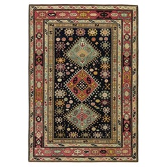 Ararat Rugs Tapis Kazak avec médaillons crochetés, tapis caucasien, teinture naturelle