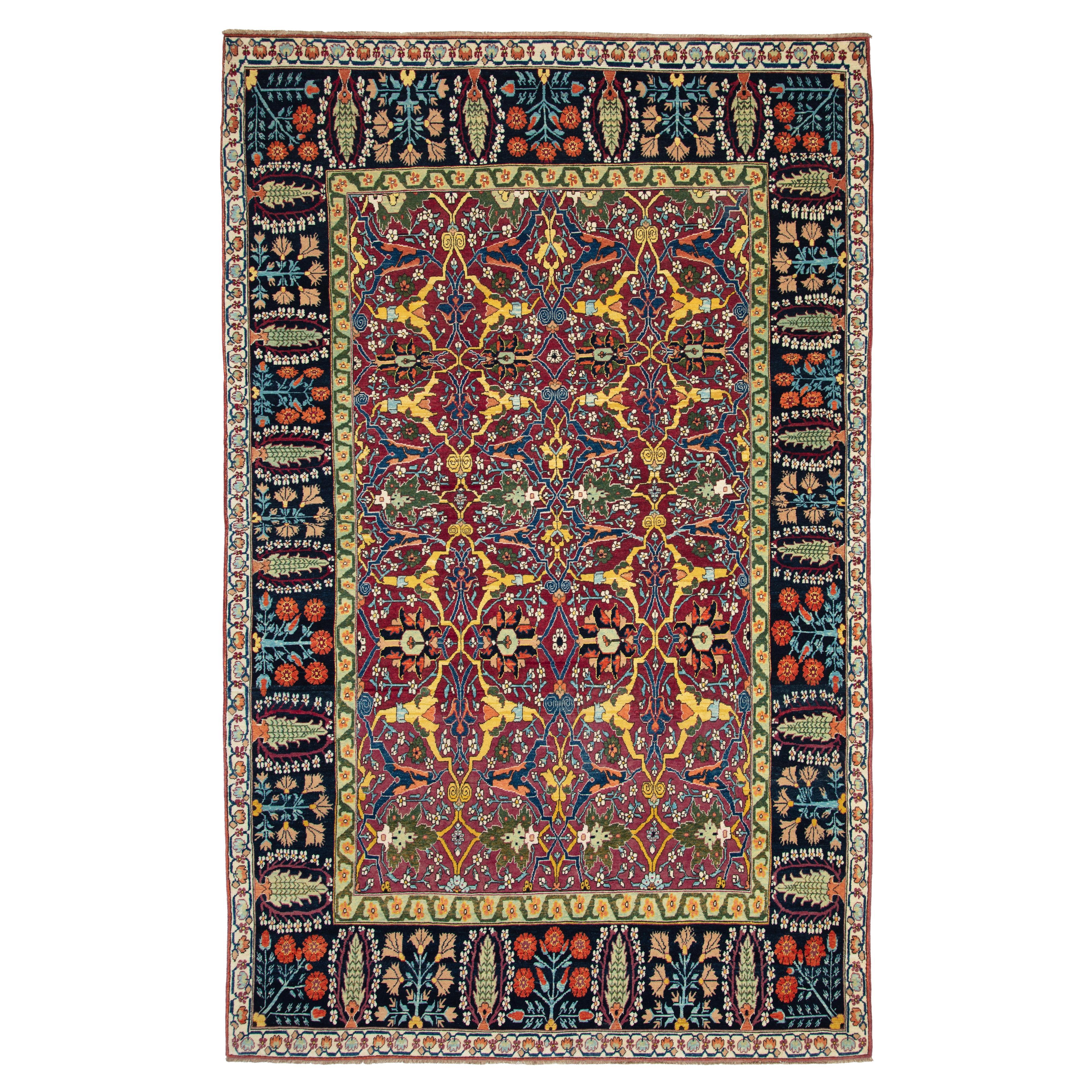 Ararat Rugs Kerman Carpet - Gerous Bidjar Style Persian Revival Teppich Natural Dyed