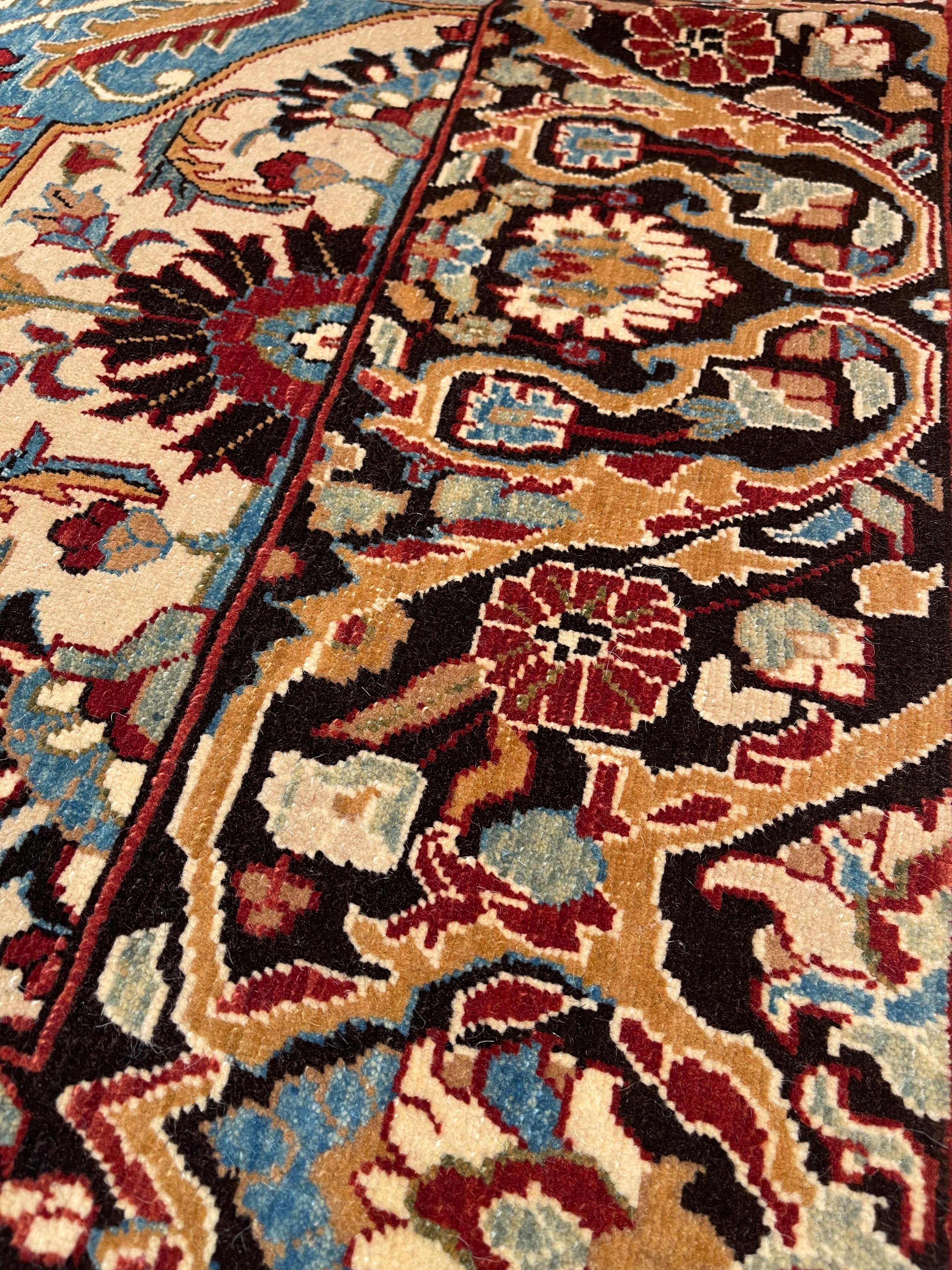 Contemporary Ararat Rugs Kerman Multi-Medallion Carpet 17th Century Revival Rug, Natural Dyed For Sale