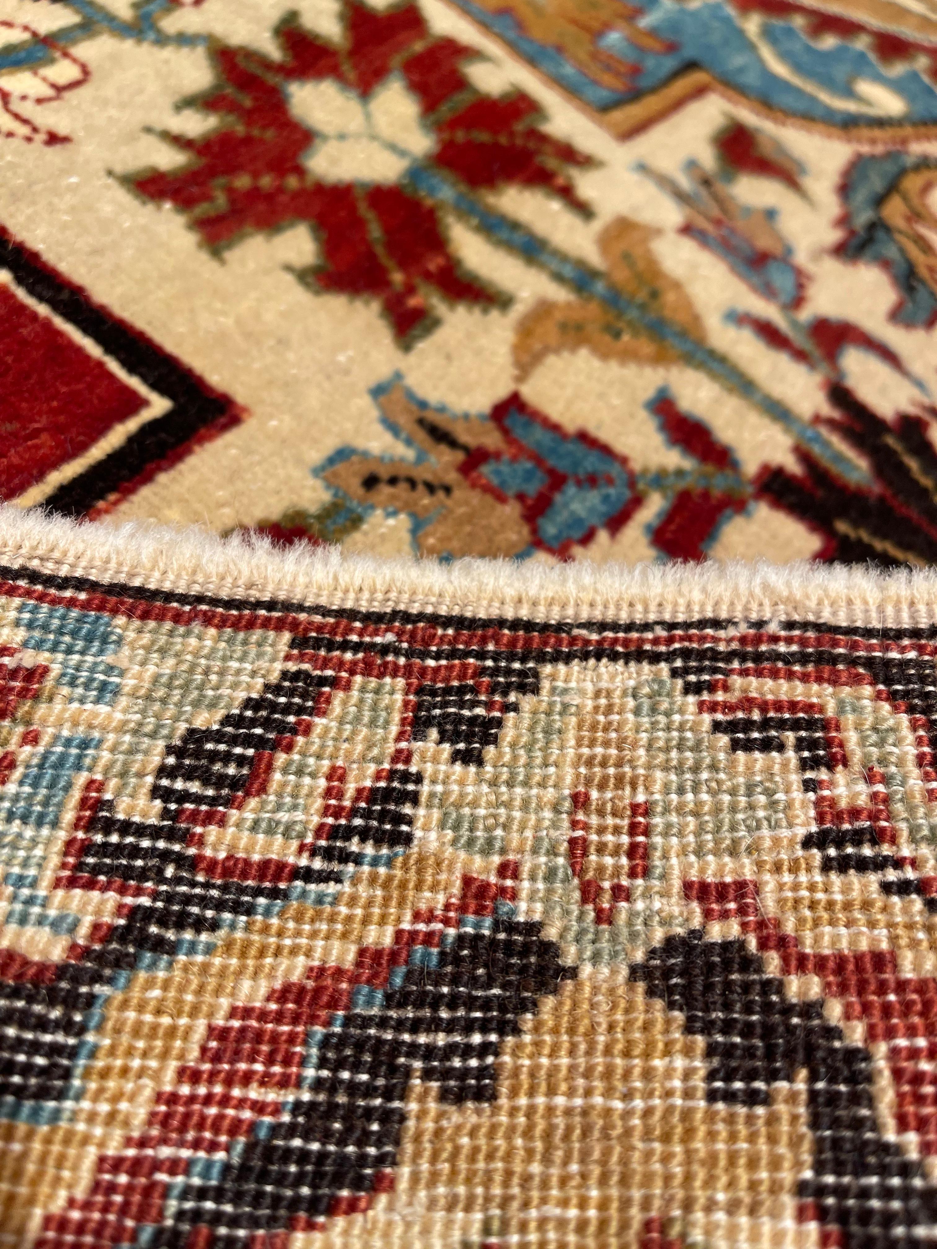 Ararat Rugs Kerman Multi-Medallion Carpet 17th Century Revival Rug, Natural Dyed For Sale 1