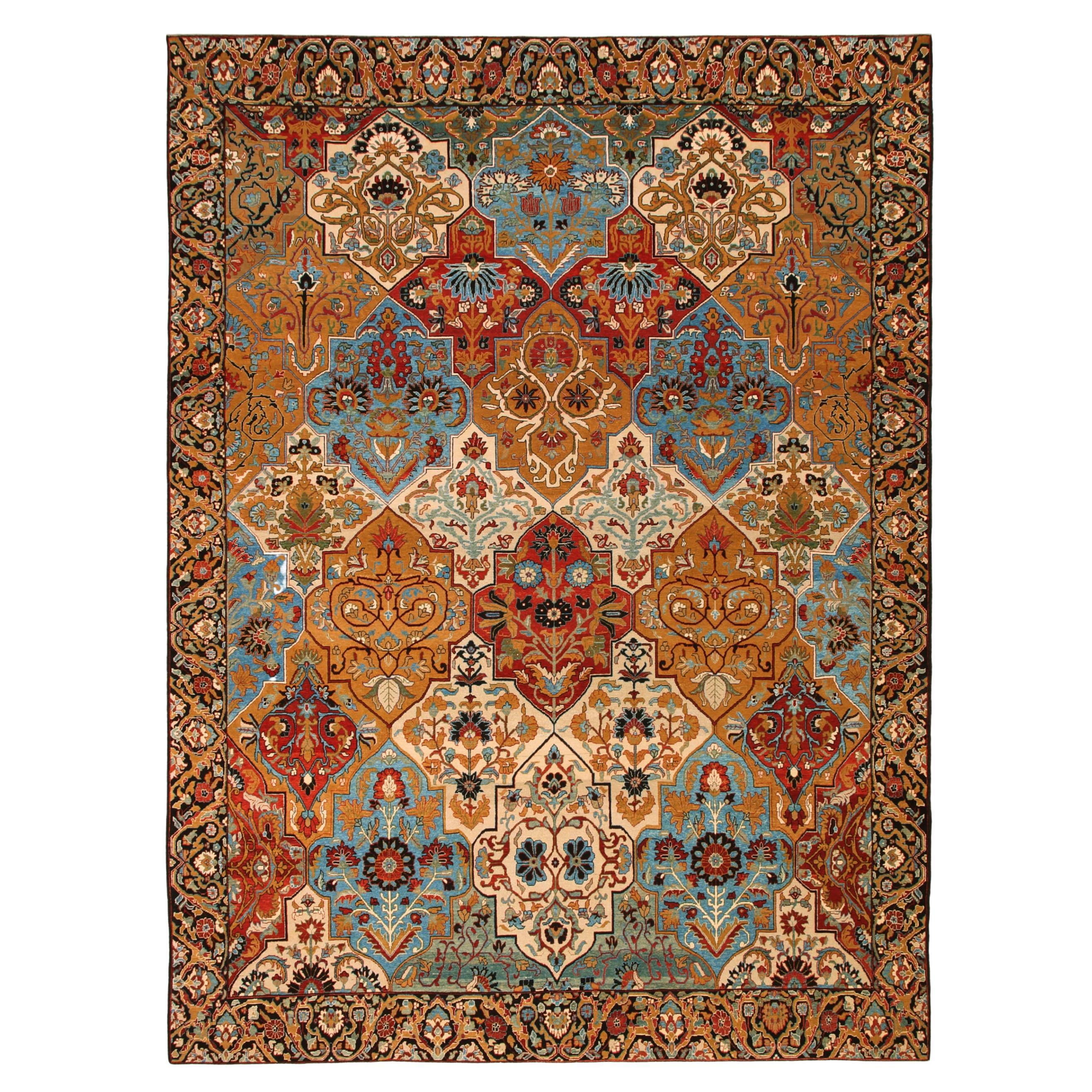 Ararat Teppiche Kerman Multi-Medallion Teppich 17. Jahrhundert Revival Teppich - Naturfarben im Angebot
