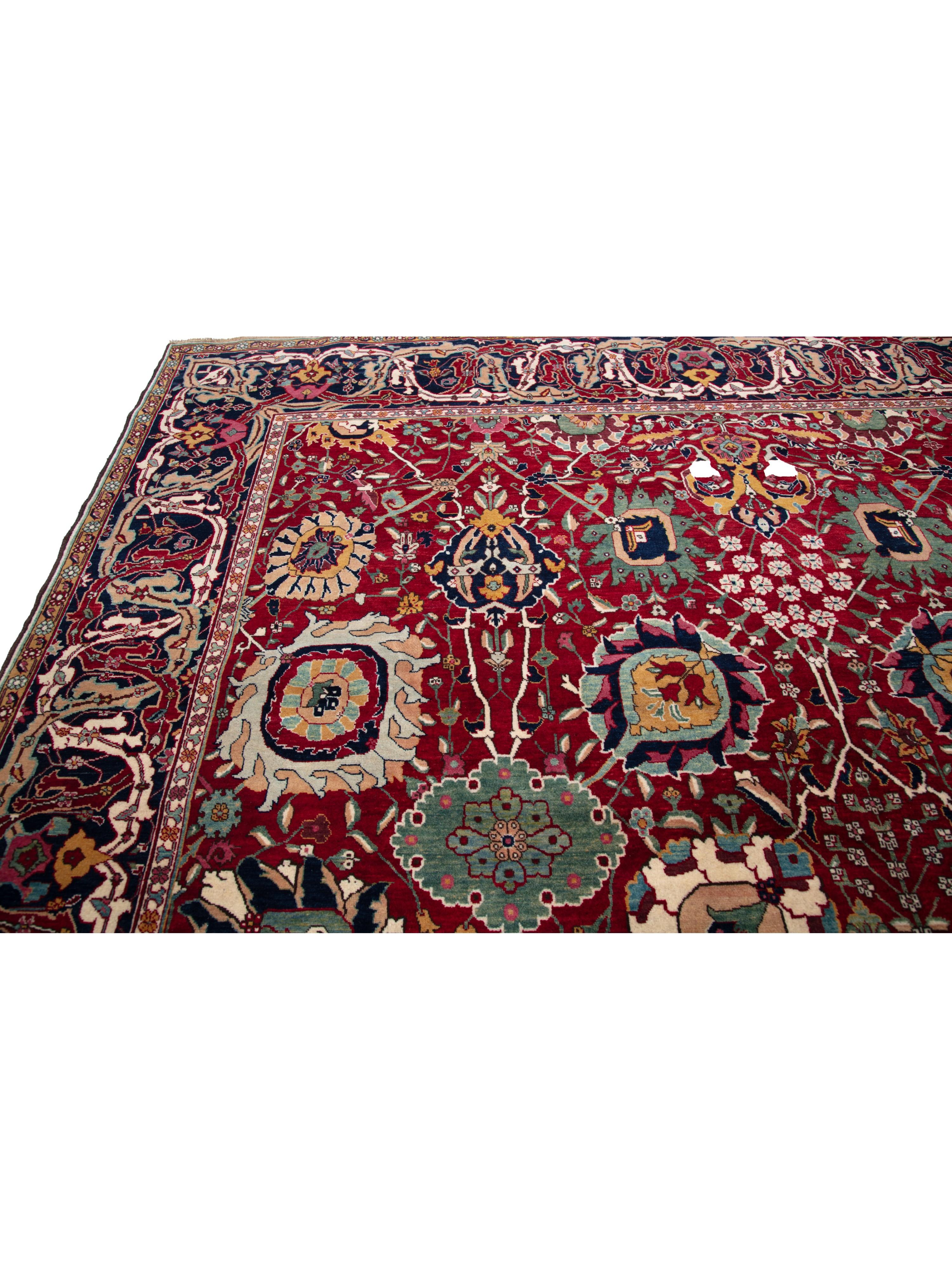 Ararat Rugs Kerman Vase Teppich aus der Alice de Rothschild Collection Natural Dyed im Angebot 1