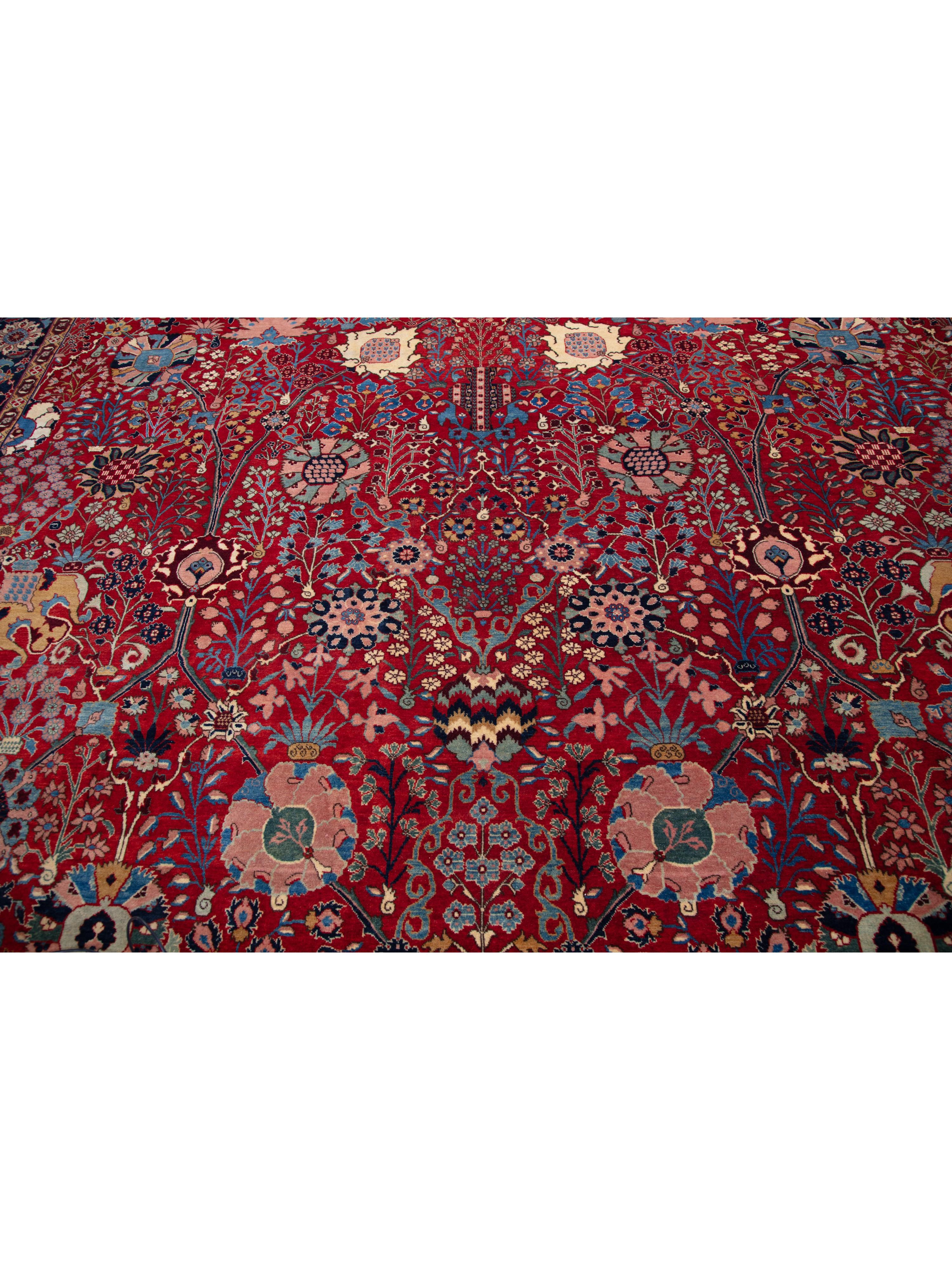 Ararat Rugs Kerman Vase Teppich aus der William Morris Collection - V&A Museumsstück (Pflanzlich gefärbt) im Angebot