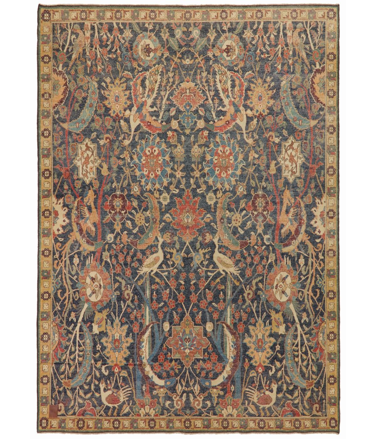 The Kirman Vase Rug by Ararat Rugs is a meticulous revival of the legendary Safavid-era Kirman 
