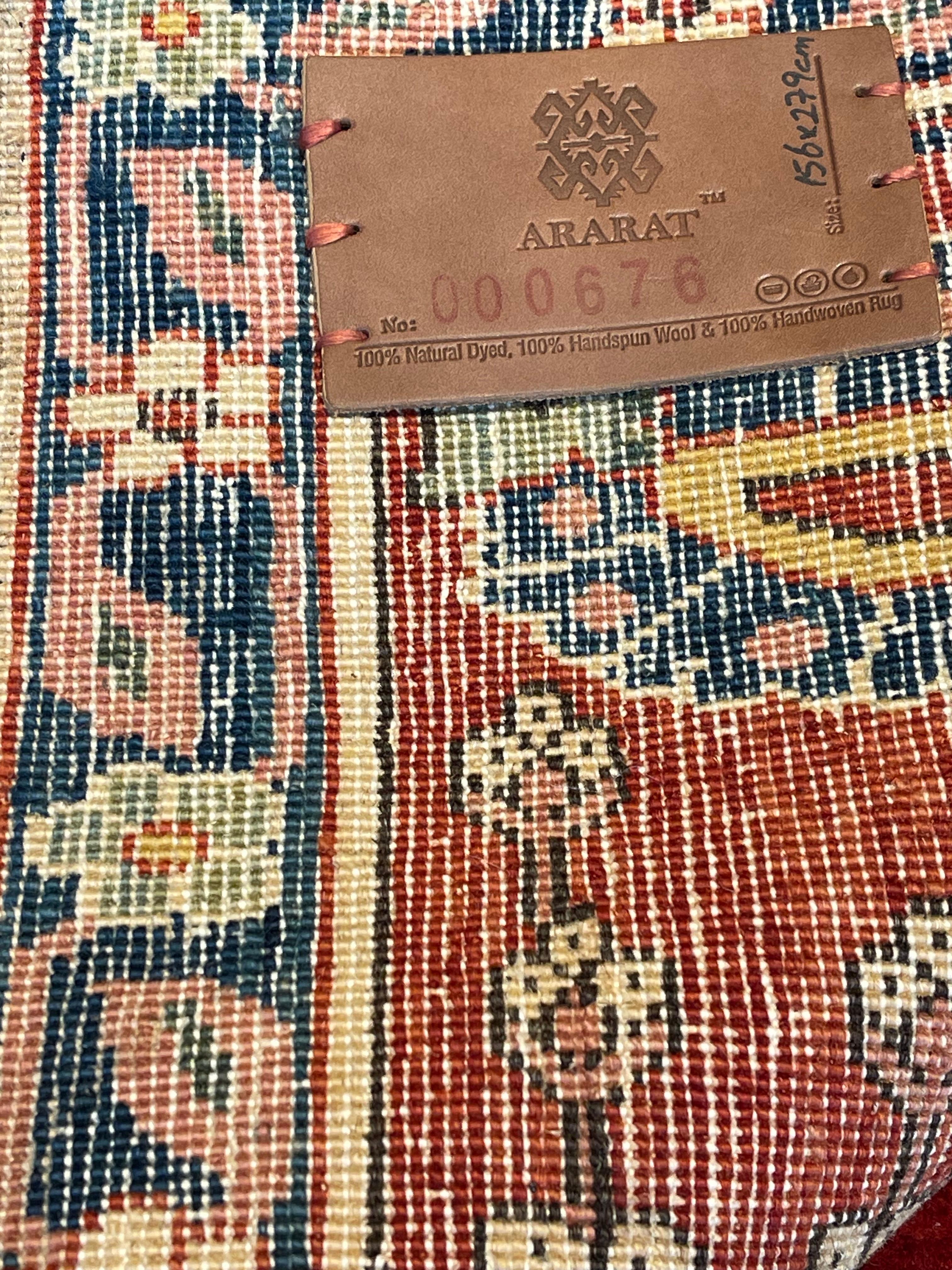 Ararat Rugs Kerman Vase Technique Carpet 17th Century Revival Rug, Natural Dyed In New Condition For Sale In Tokyo, JP