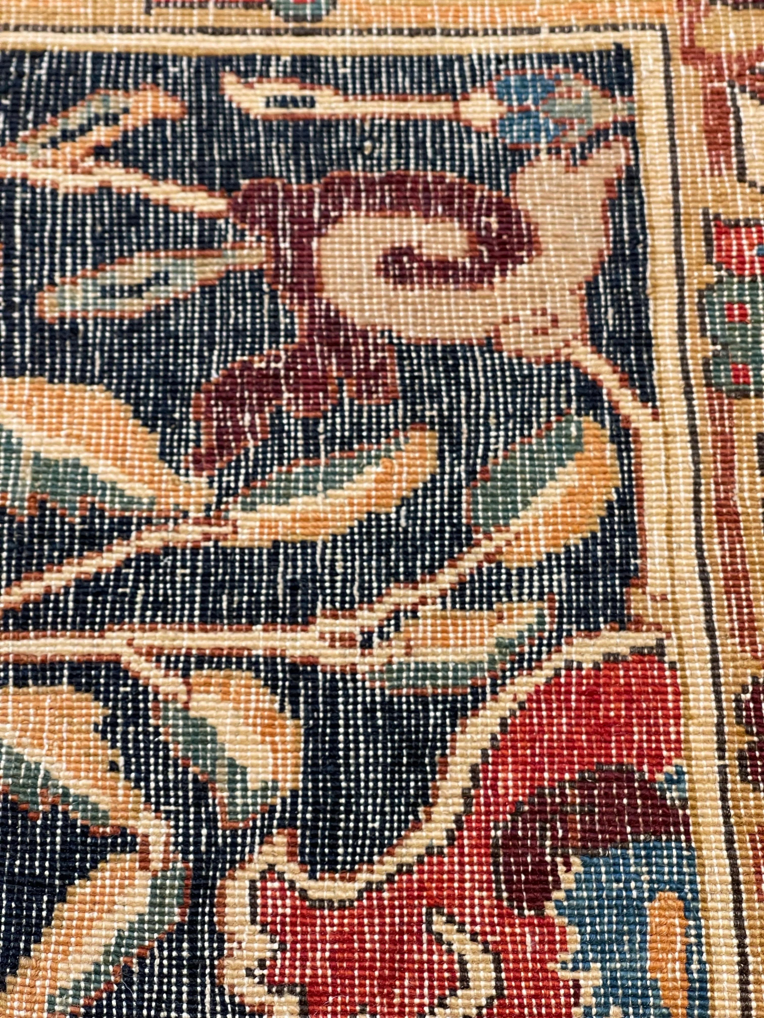 Contemporary Ararat Rugs Kerman Vase Technique Carpet 17th Century Revival Rug, Natural Dyed For Sale