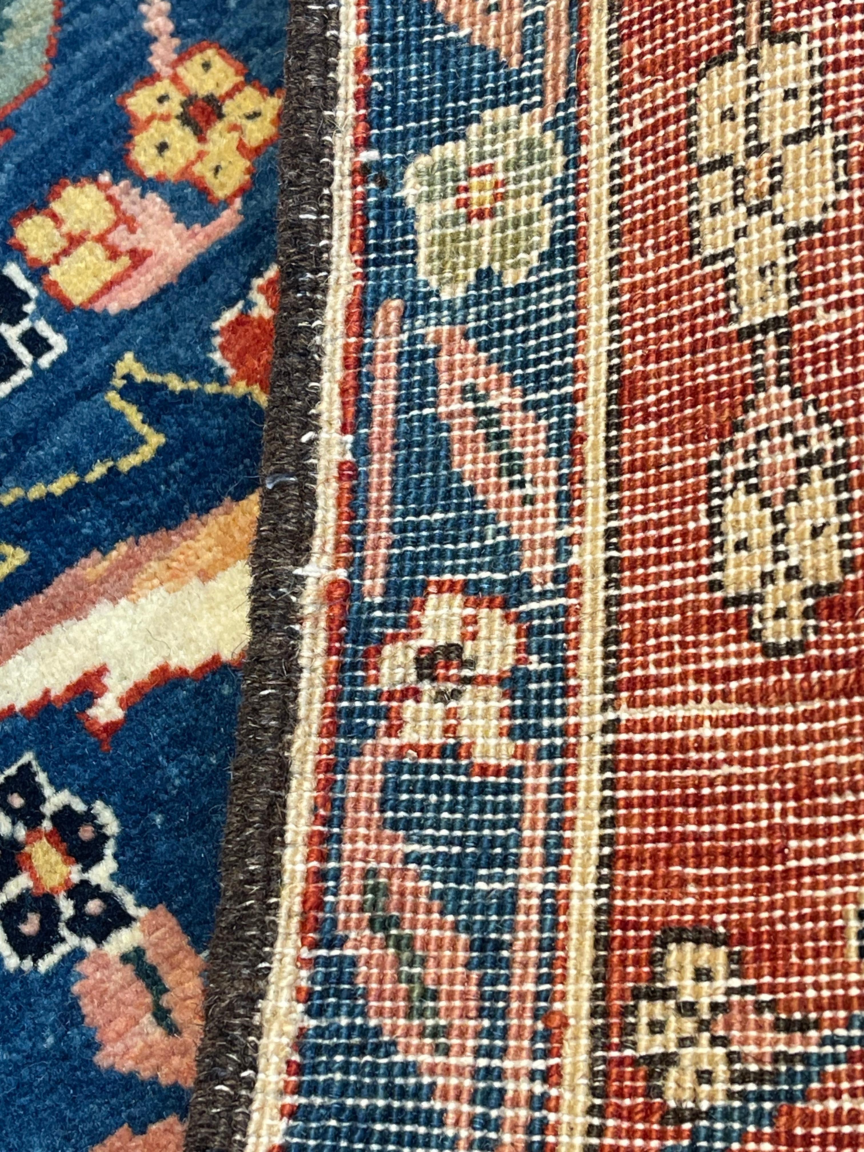 Wool Ararat Rugs Kerman Vase Technique Carpet 17th Century Revival Rug, Natural Dyed For Sale