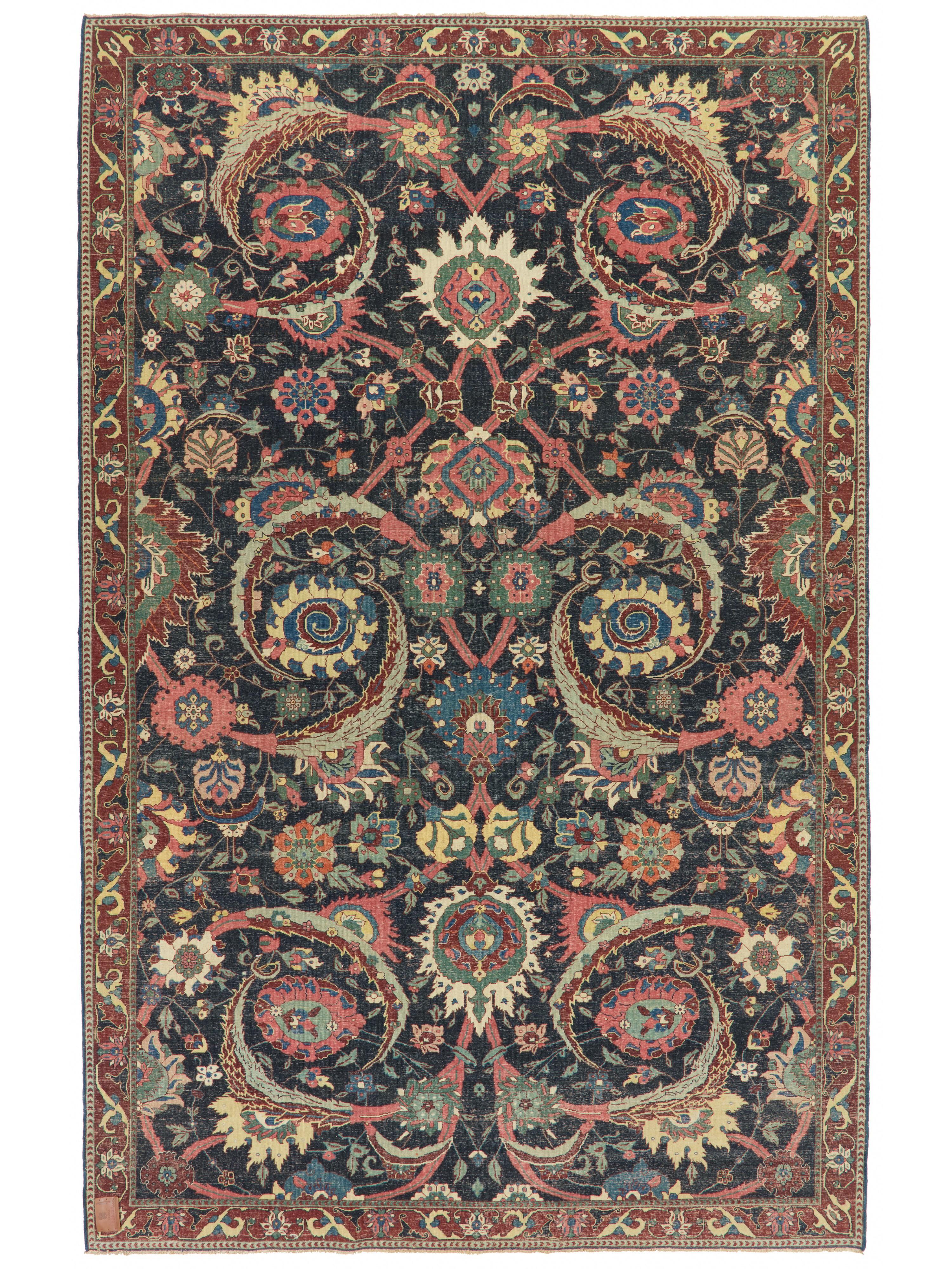 Ararat Rugs Tapis Kerman Vase Technique Tapis Revive du 17ème siècle, teinté Nature en vente 1