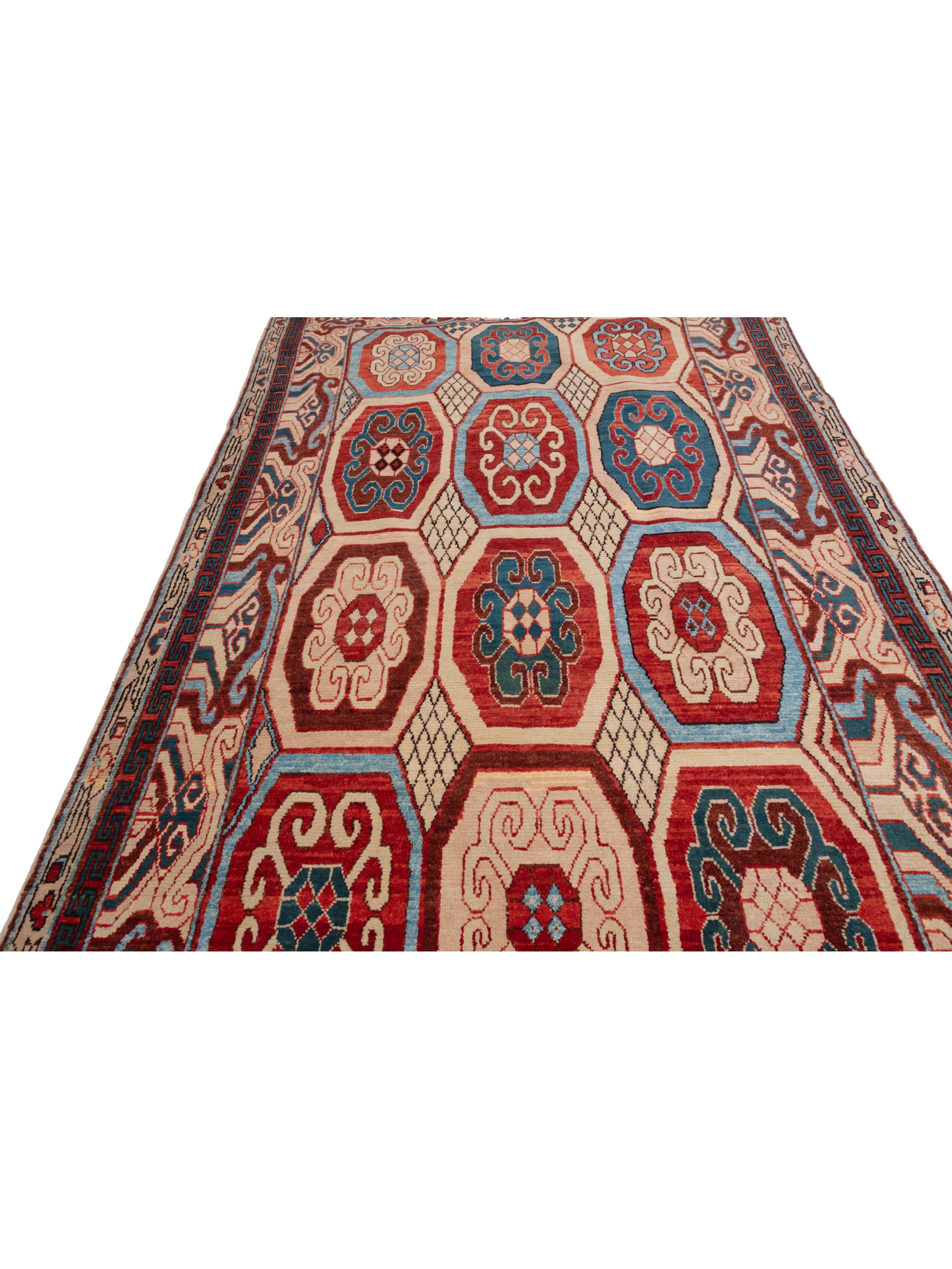 Teinture végétale Ararat Rugs Tapis Khotan avec Design/One Asie centrale Tapis néo-chinois en vente