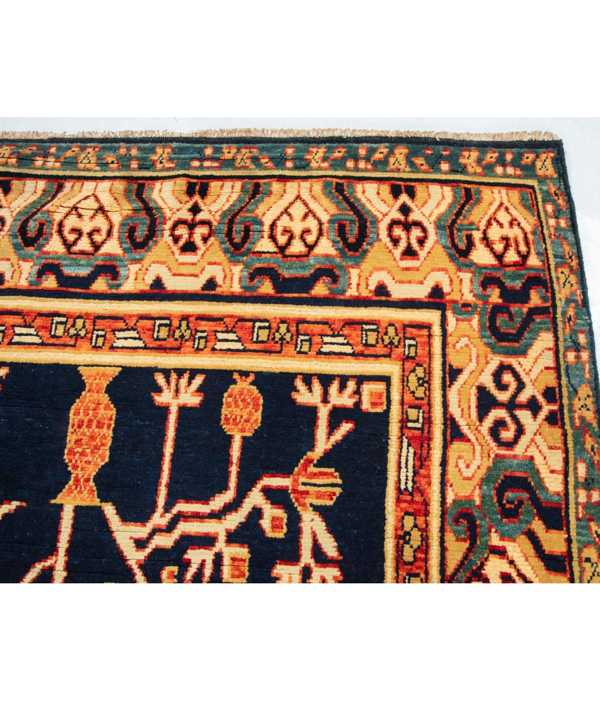 Turkish Ararat Rugs Khotan Rug with Pomegranate Design 18th Century China Revival Carpet