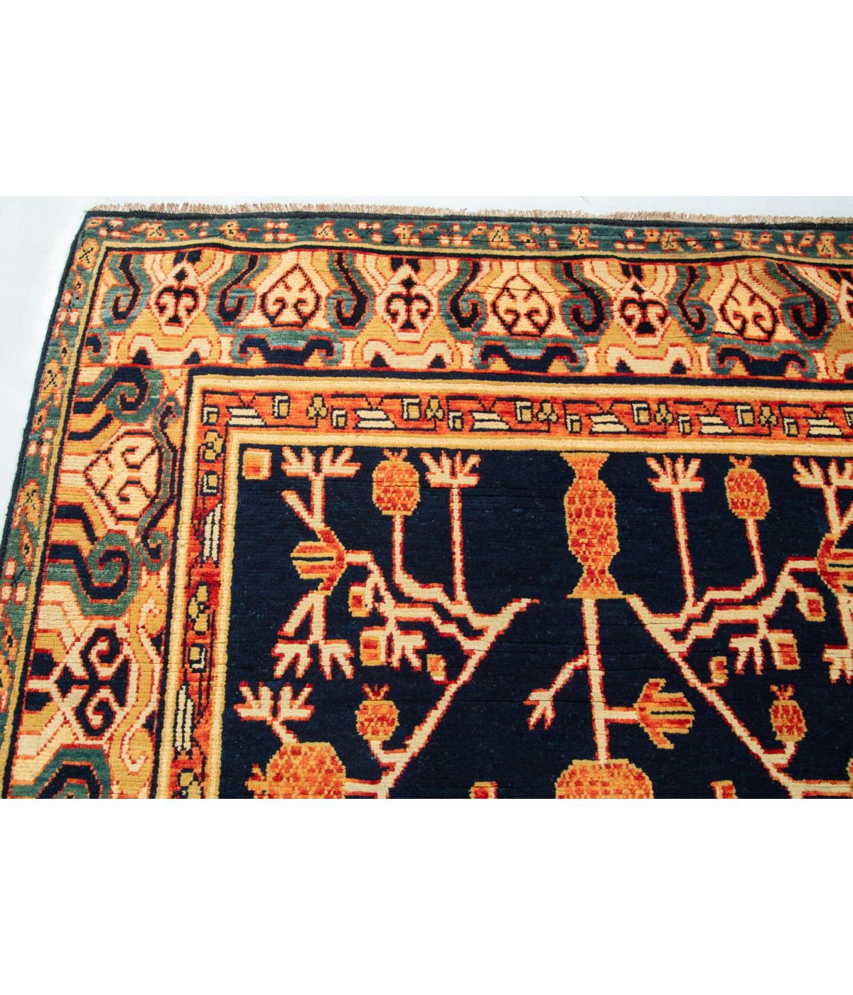 Vegetable Dyed Ararat Rugs Khotan Rug with Pomegranate Design 18th Century China Revival Carpet