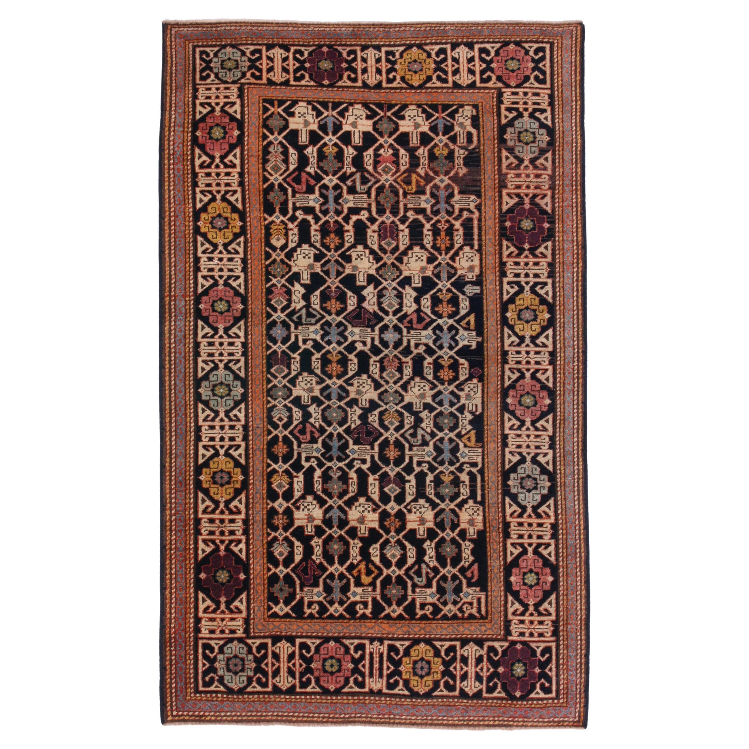 Ararat-Teppich Konagkend Shirvan, antiker kaukasischer Revival-Teppich, natürlich gefärbt im Angebot