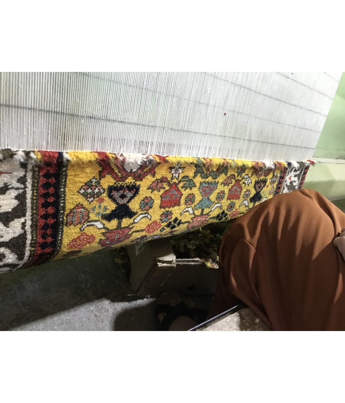 Turco Ararat Rugs Tappeto Kuba con palmette Tappeto caucasico revival del XIX secolo, tinto naturale in vendita