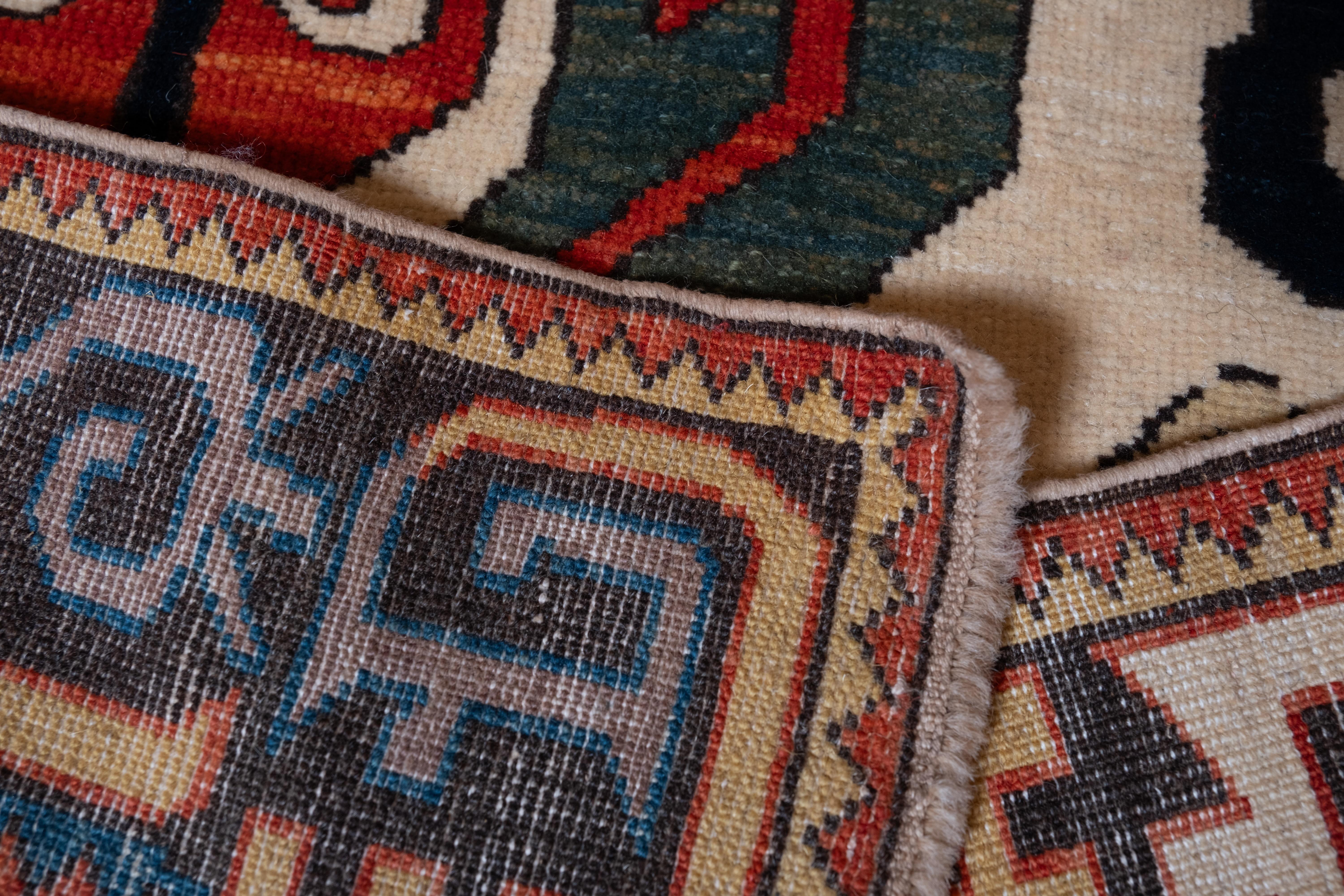 Ararat Rugs Kuba Rug with Palmettes Caucasian 19th C. Revival Rug, Natural Dyed In New Condition For Sale In Tokyo, JP