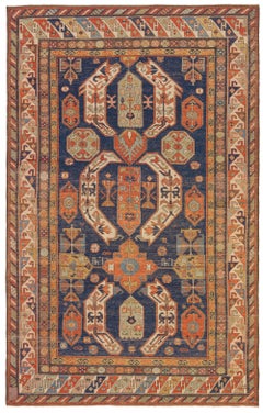 Ararat Rugs Lenkoran Rug Caucasian Revival 19 Century Carpet, Kazak Natural Dyed