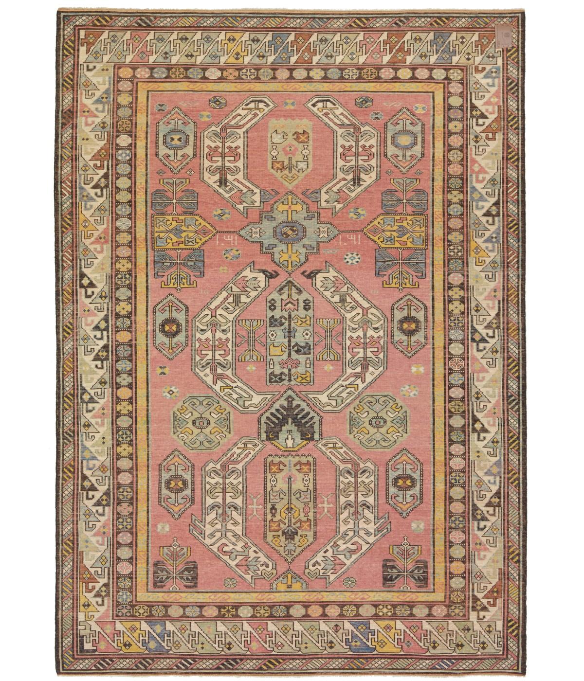 The source of the rug comes from the book Tapis du Caucase - Rugs of the Caucasus, Ian Bennett & Aziz Bassoul, The Nicholas Sursock Museum, Beirut, Lebanon 2003, nr.52. This is a unique geometric design rug from the late 19th century, Lenkoran