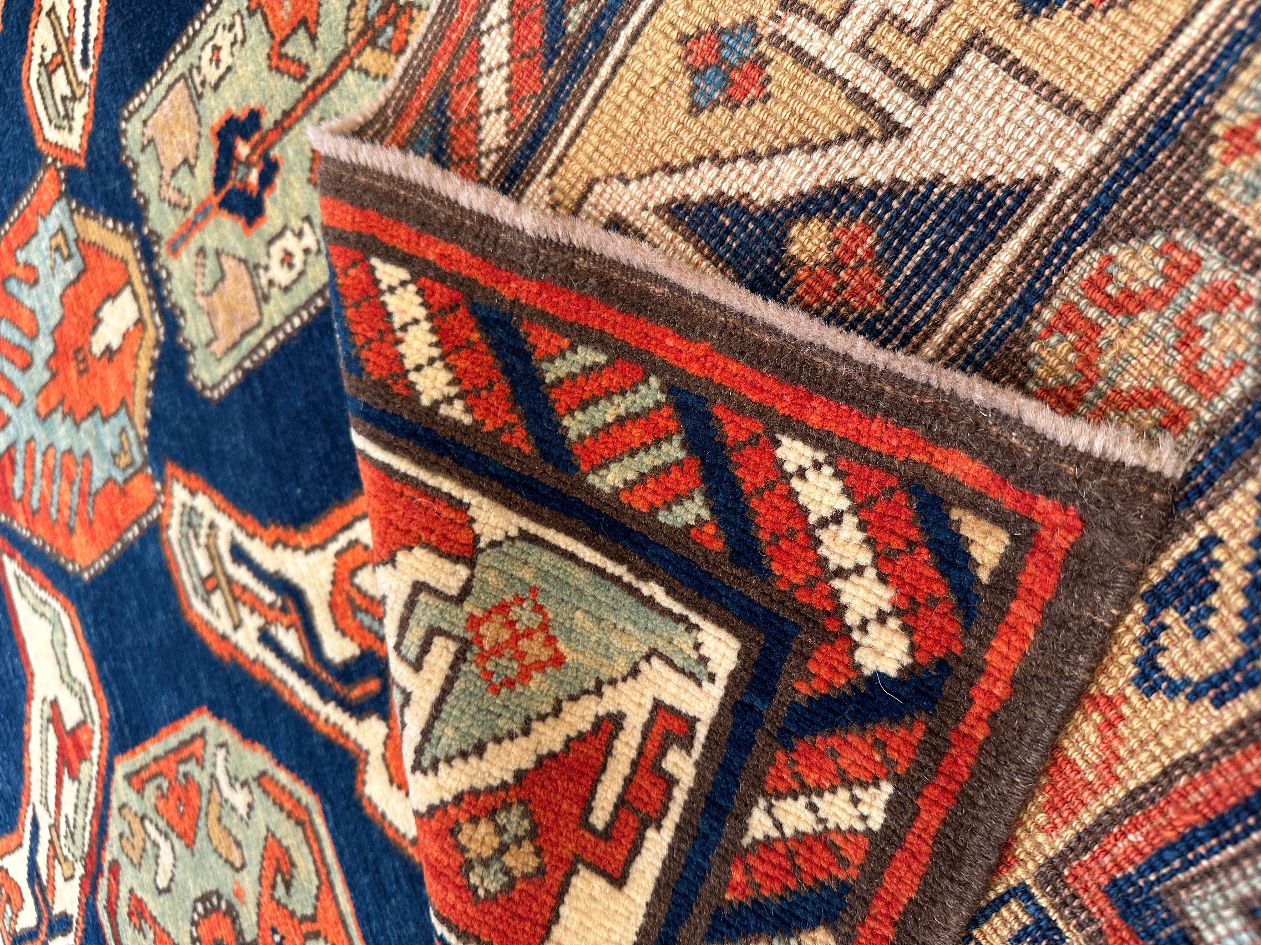 Ararat-Teppich Lenkoran Teppich Kaukasisches Revival 19. Jahrhundert Teppich - Naturfarben (Pflanzlich gefärbt) im Angebot