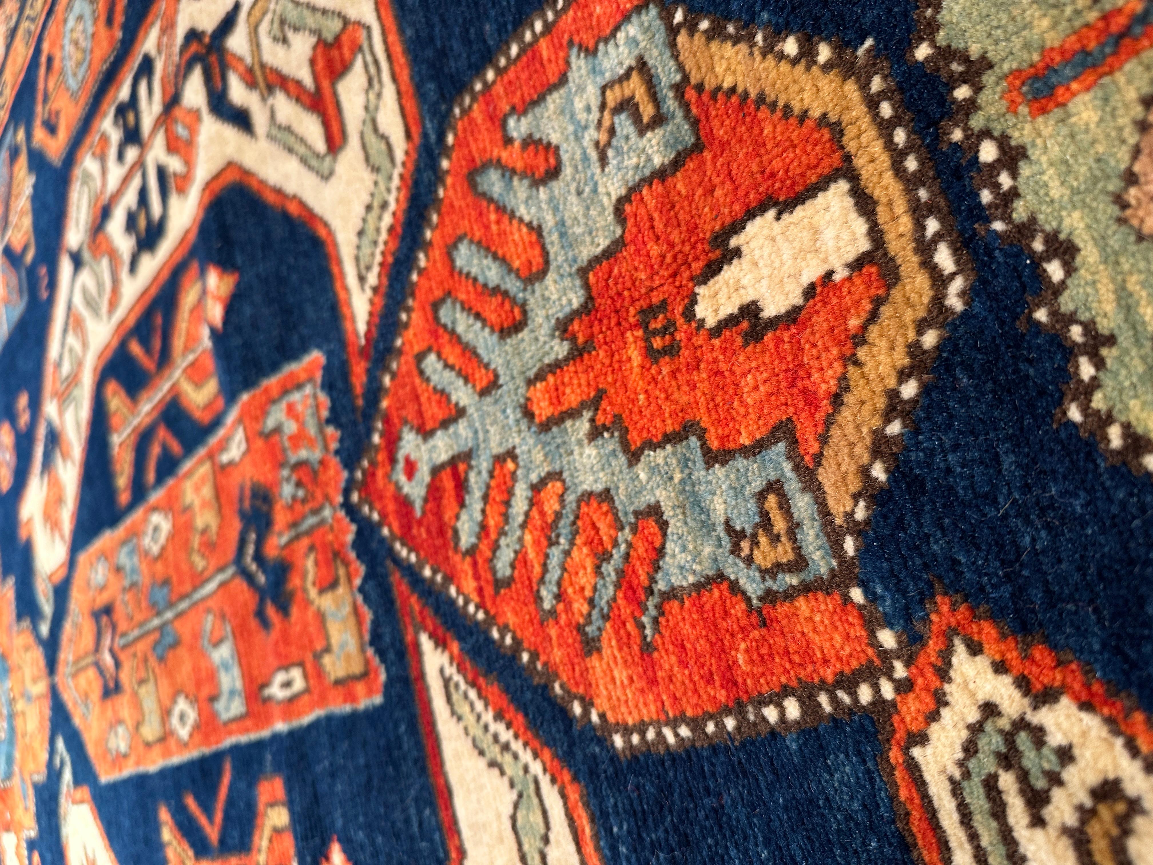 Ararat Rugs Lenkoran Rug Caucasian Revival 19 Century Carpet, Natural Dyed In New Condition For Sale In Tokyo, JP