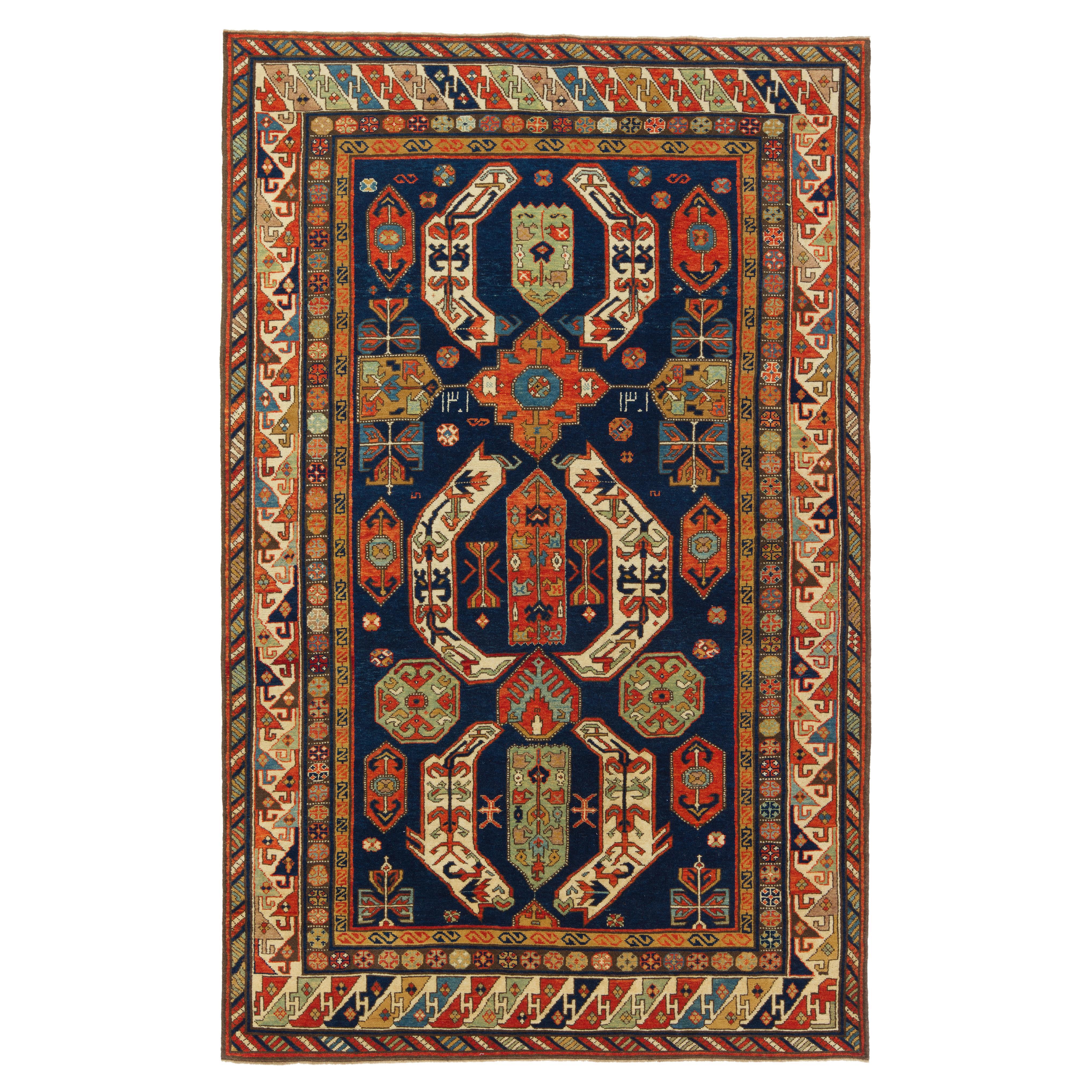 Ararat Rugs Lenkoran Rug Caucasian Revival 19 Century Carpet, Natural Dyed For Sale