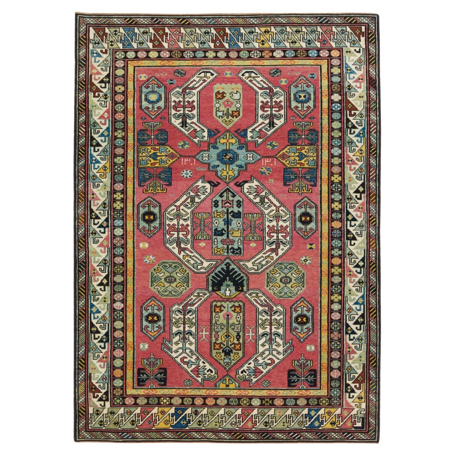 Tappeto Ararat Rugs Lenkoran Tappeto caucasico revival del 19° secolo, tinto naturale
