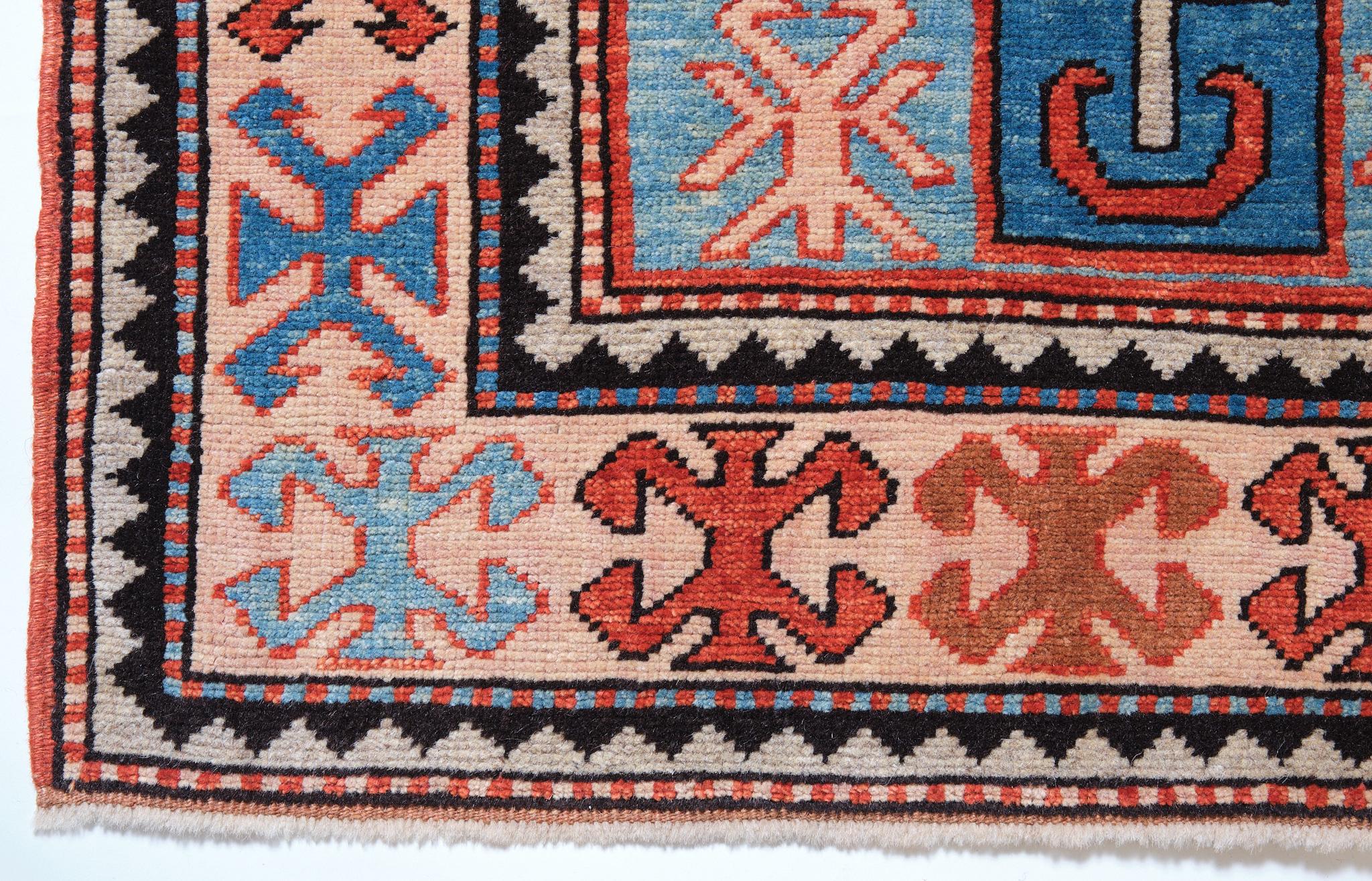 The source of the rug comes from the book Tapis du Caucase – Rugs of the Caucasus, Ian Bennett & Aziz Bassoul, The Nicholas Sursock Museum, Beirut, Lebanon 2003, nr.52 and Orient Star – A Carpet Collection, E. Heinrich Kirchheim, Hali Publications